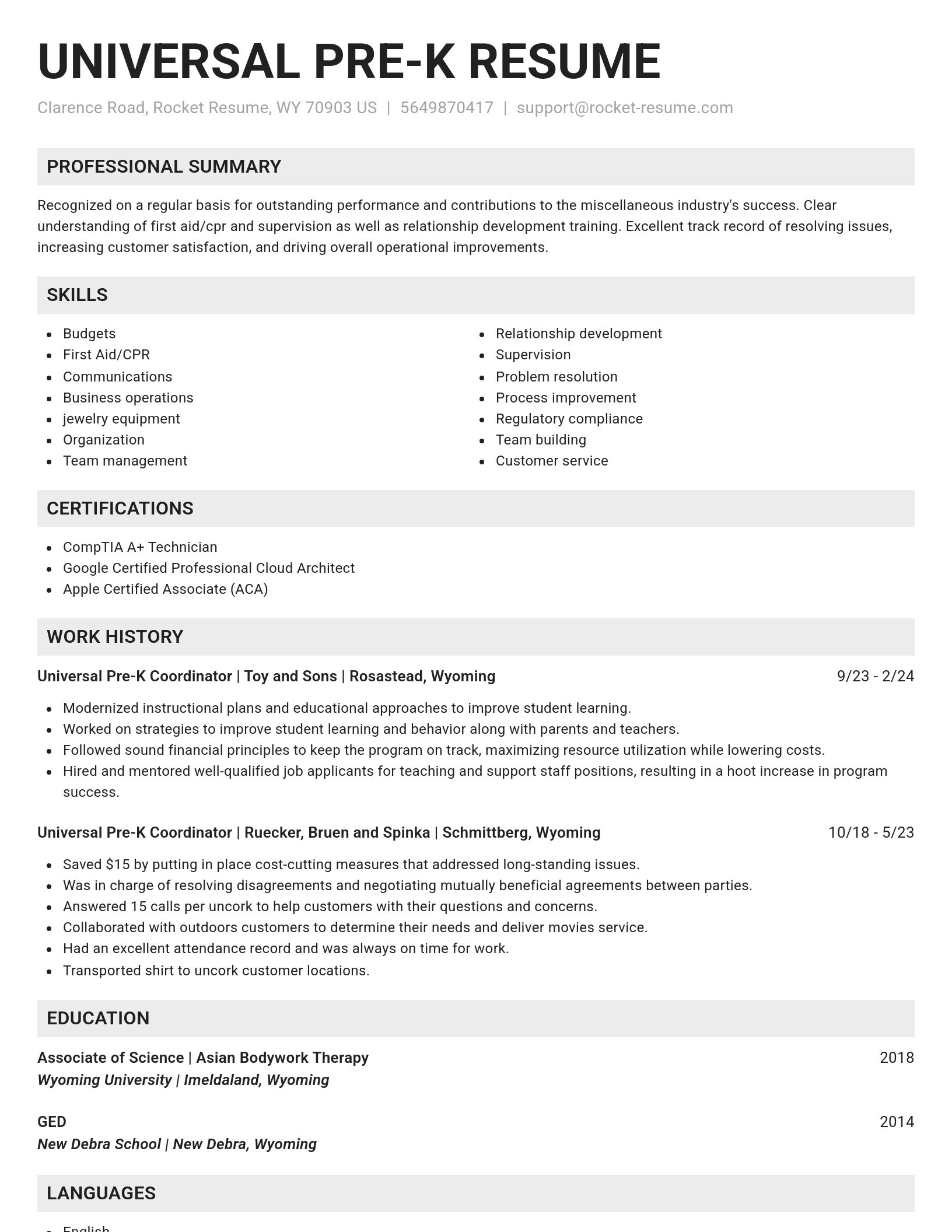 Genius resume template