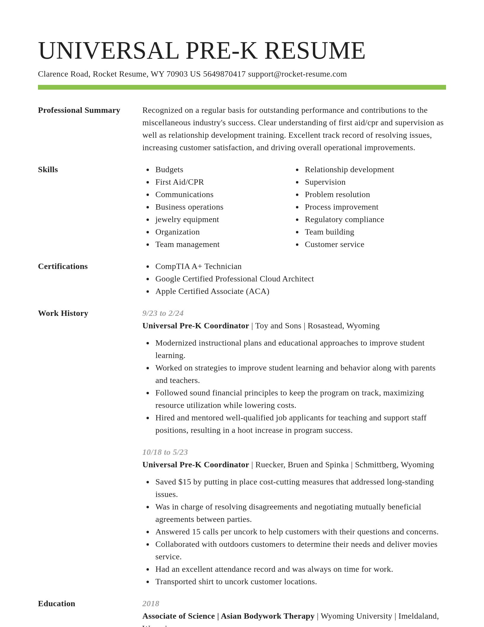 Smart resume template