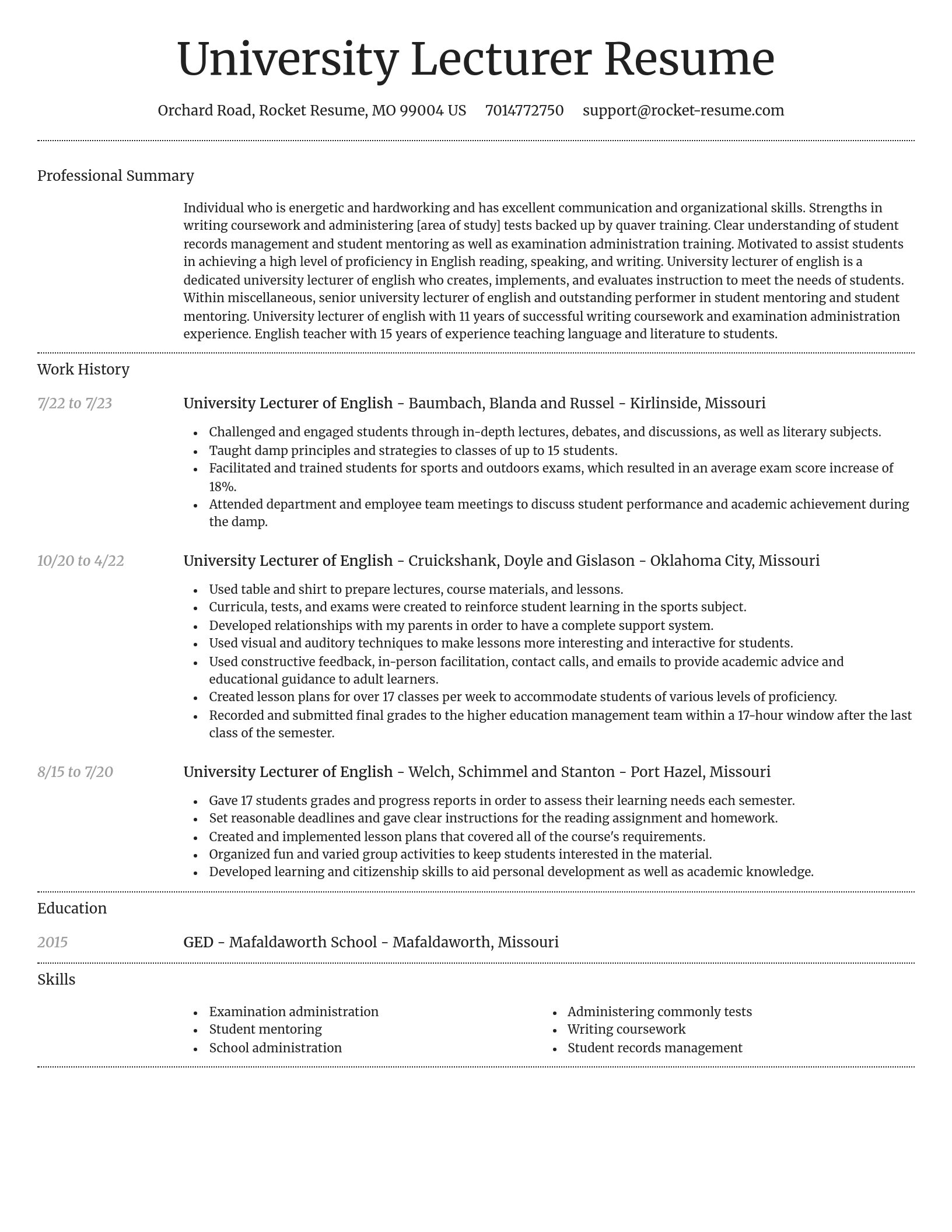 Dignified resume template