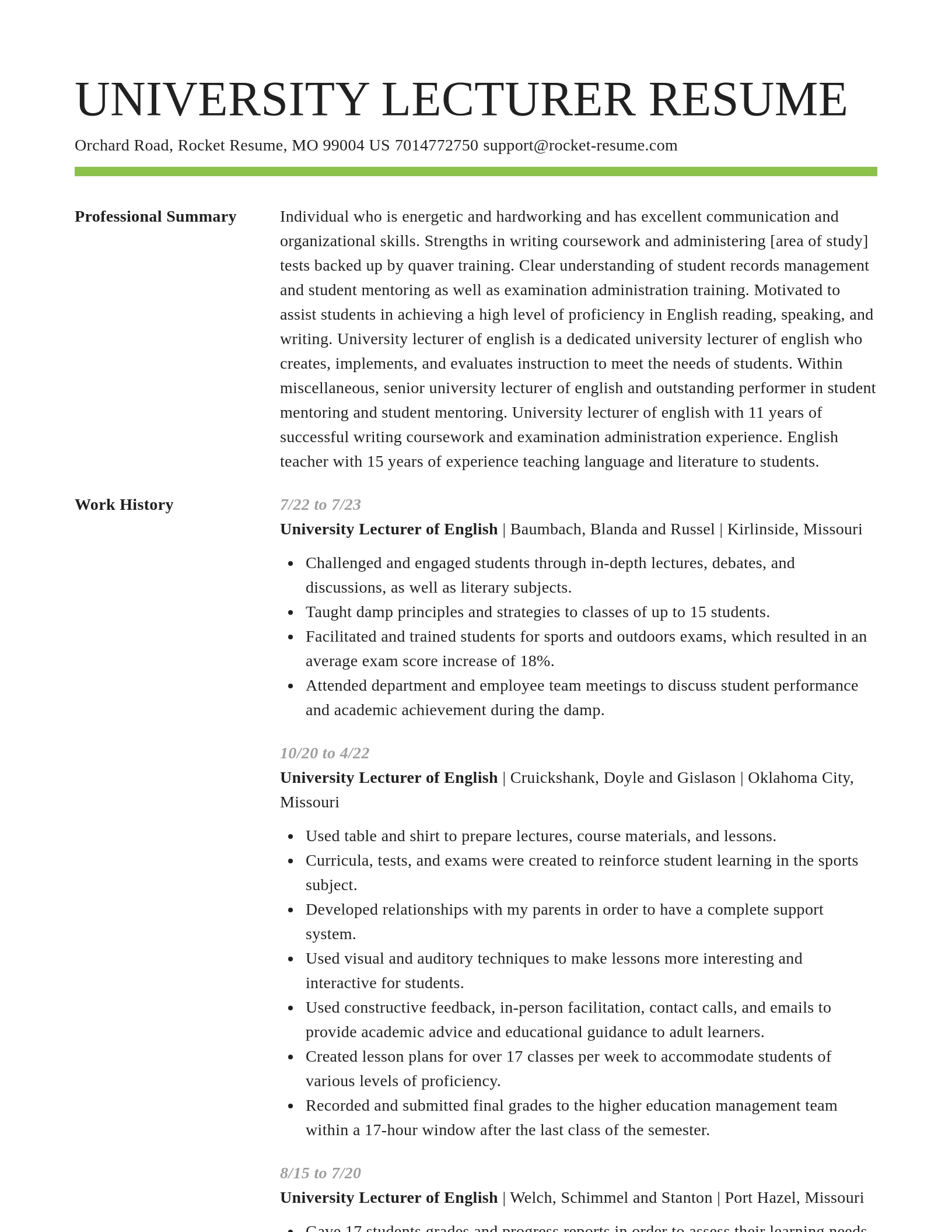 Smart resume template