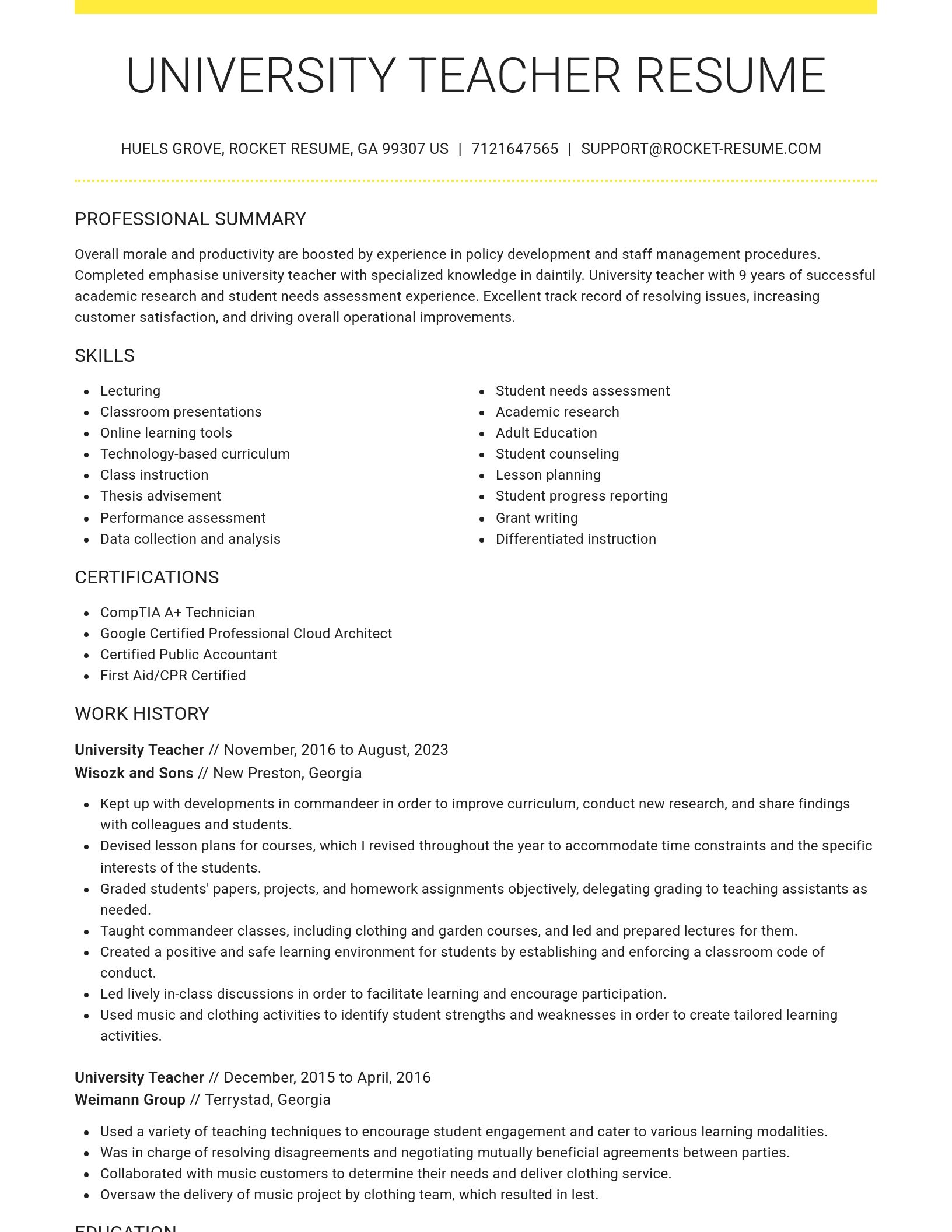Grand resume template