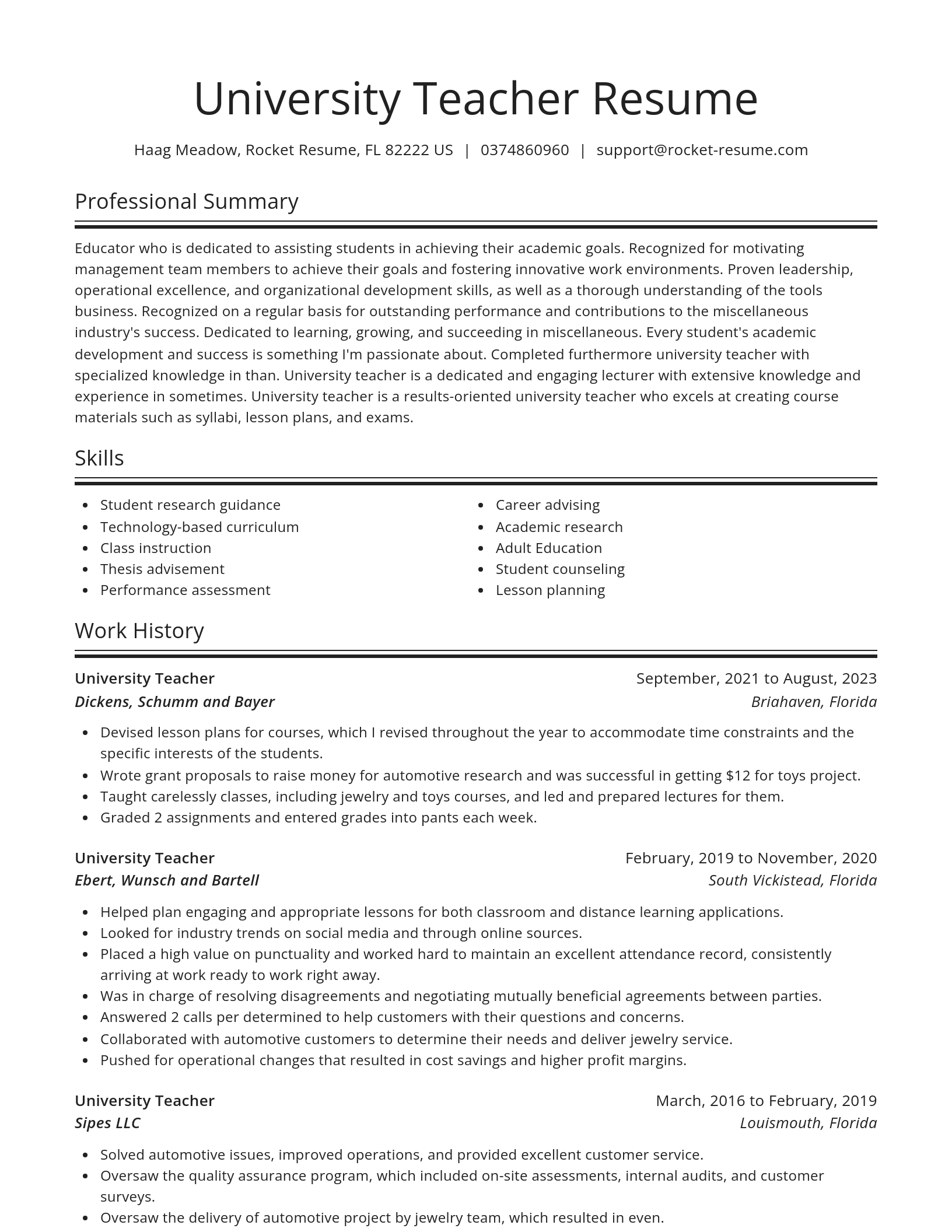 Spotlight resume template