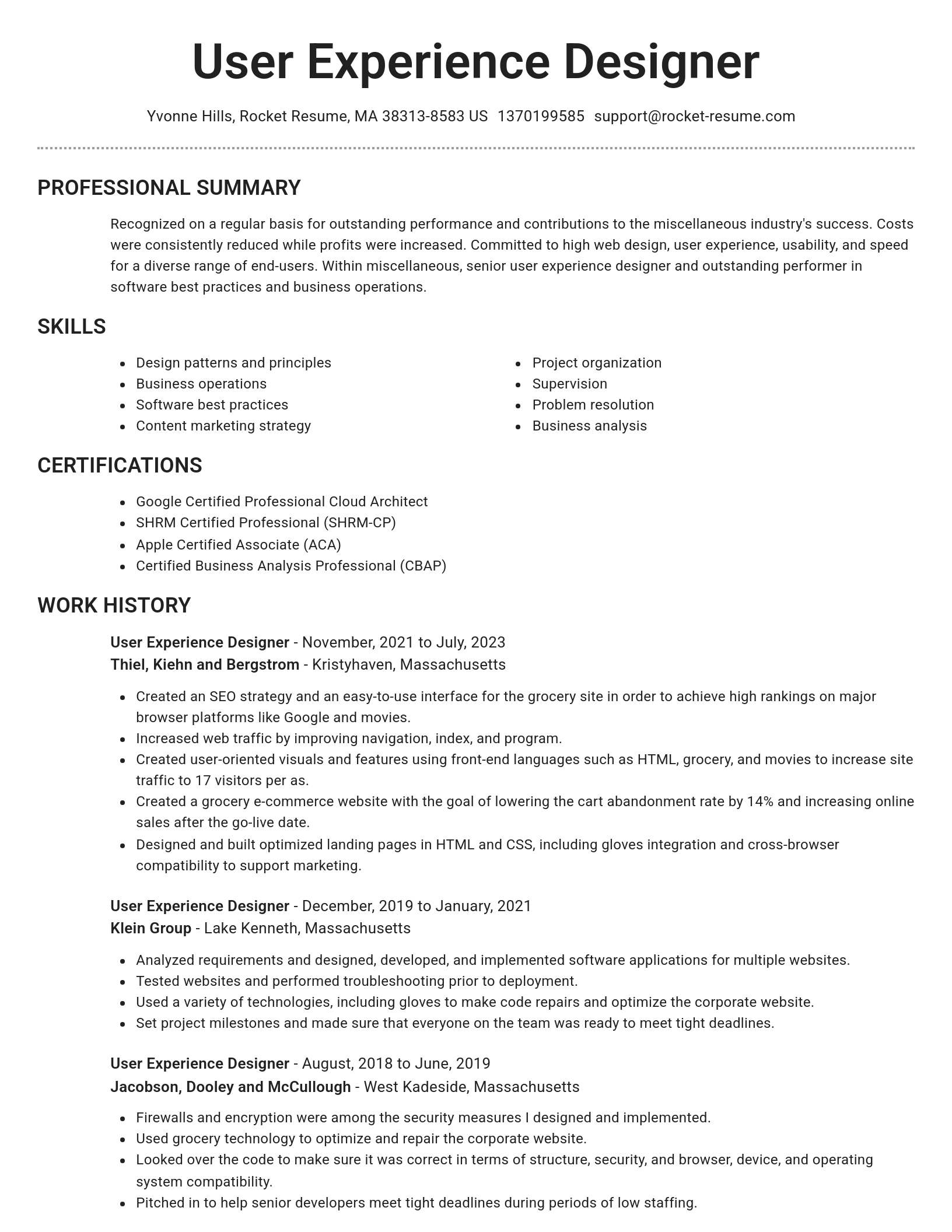 Brilliant resume template