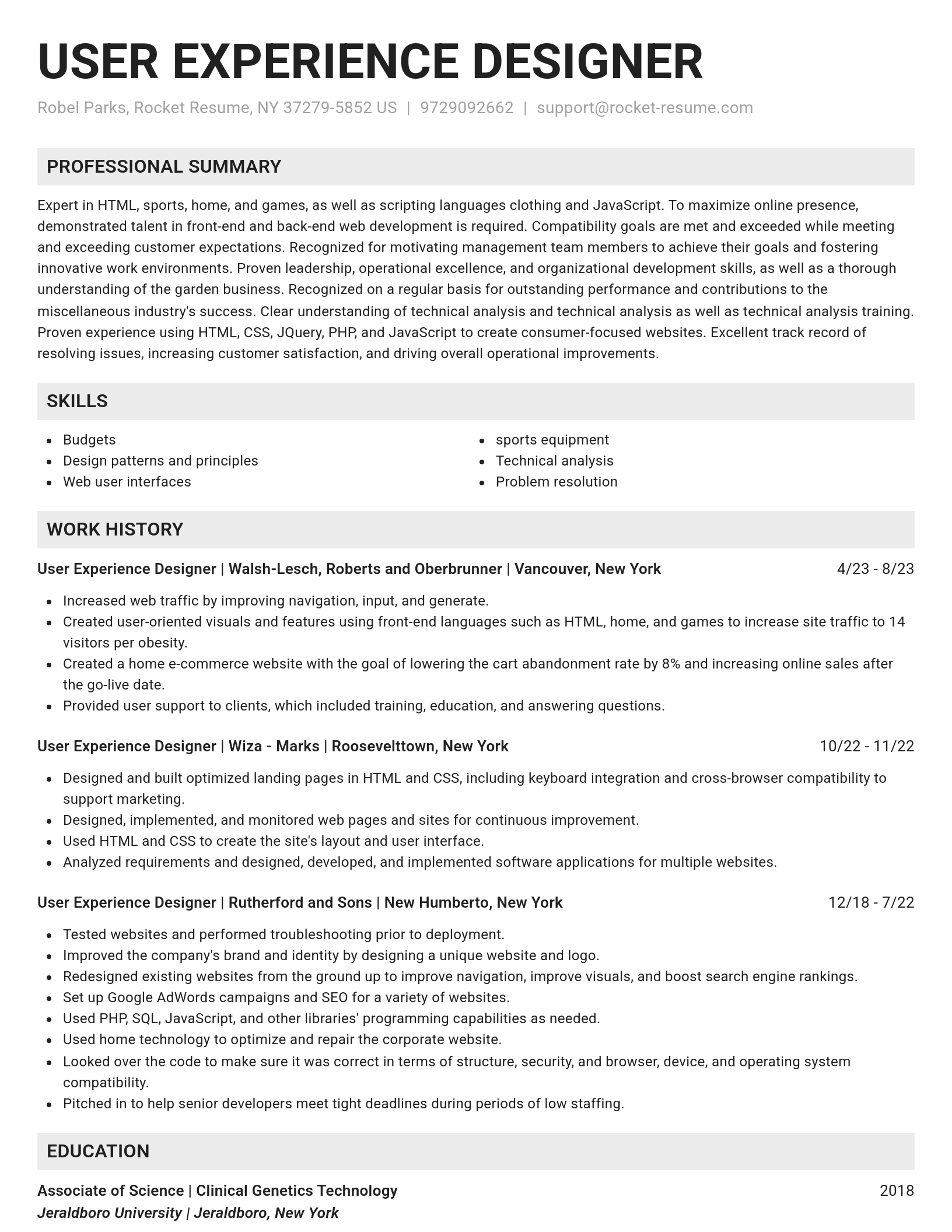 Genius resume template