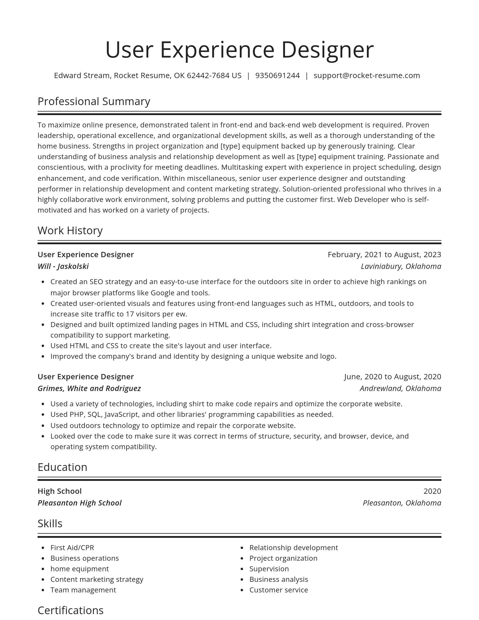 Spotlight resume template