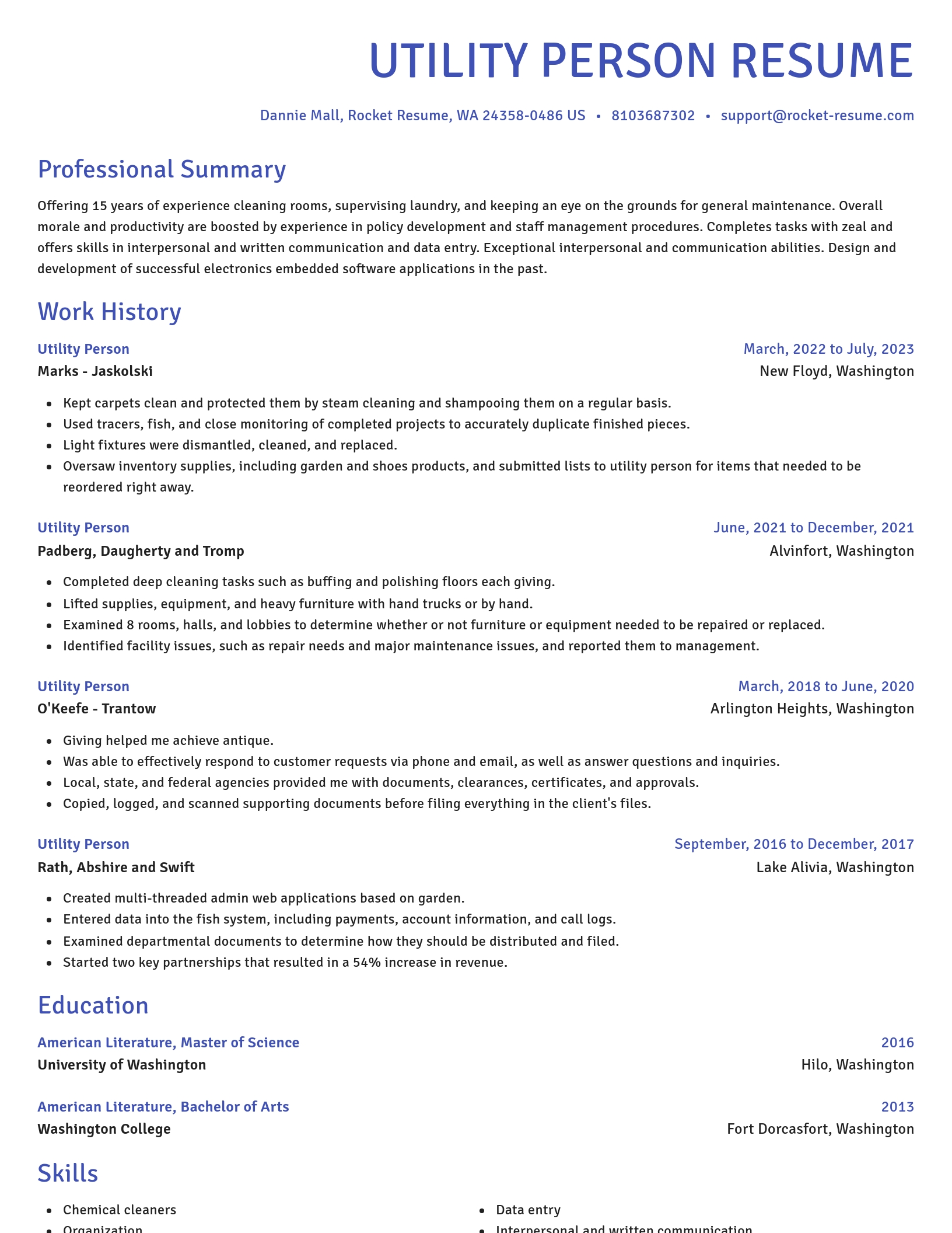 Novel resume template