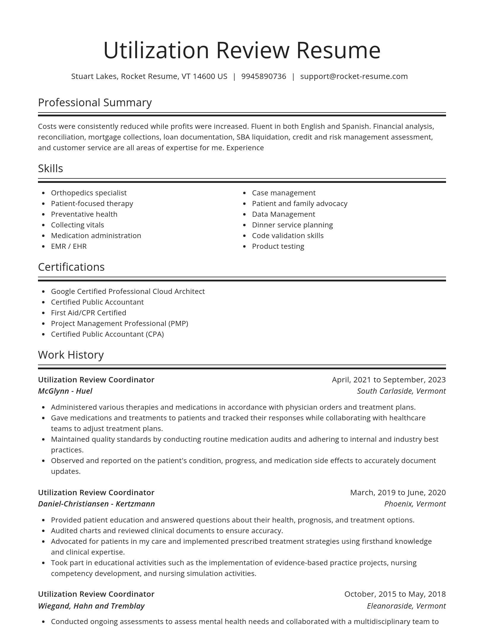 Spotlight resume template