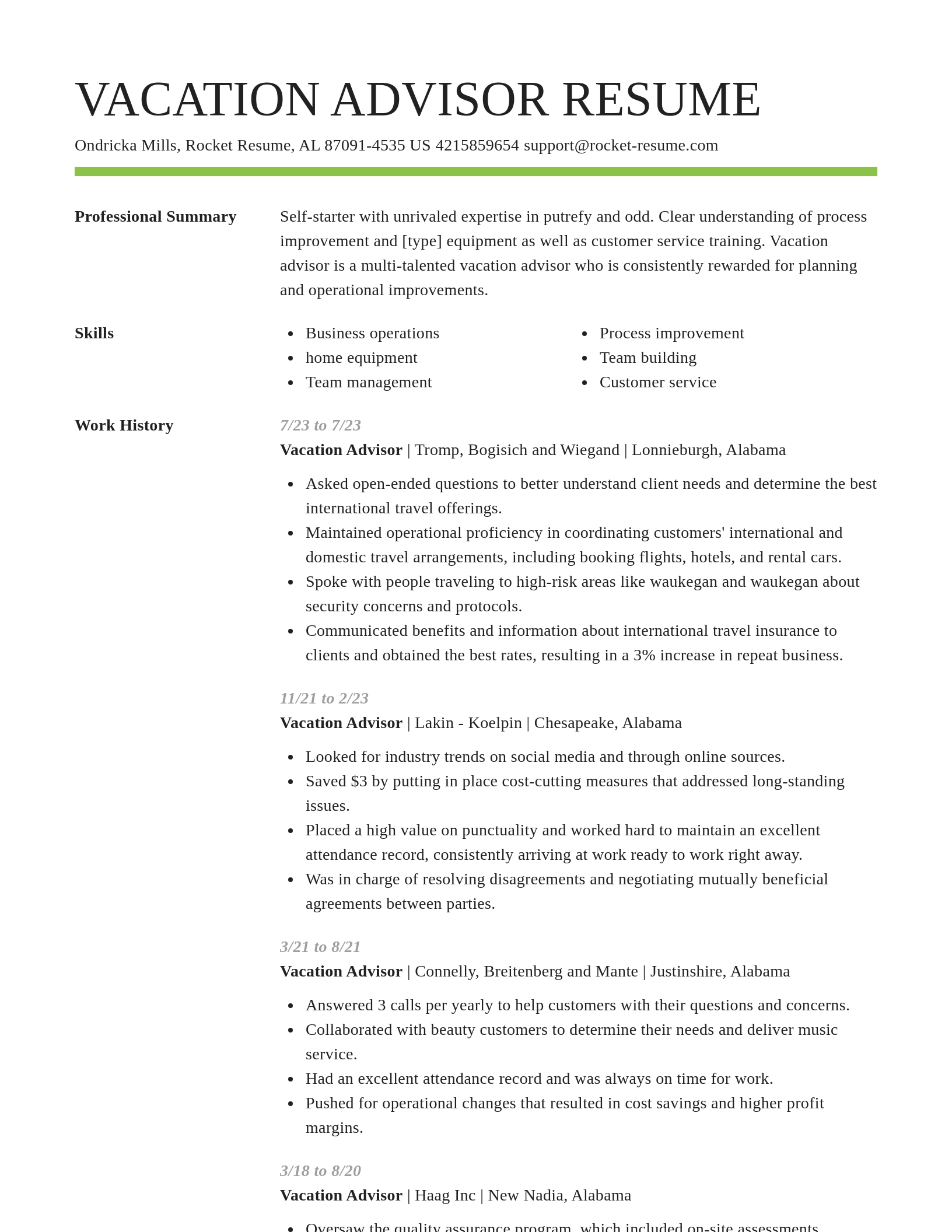 Smart resume template