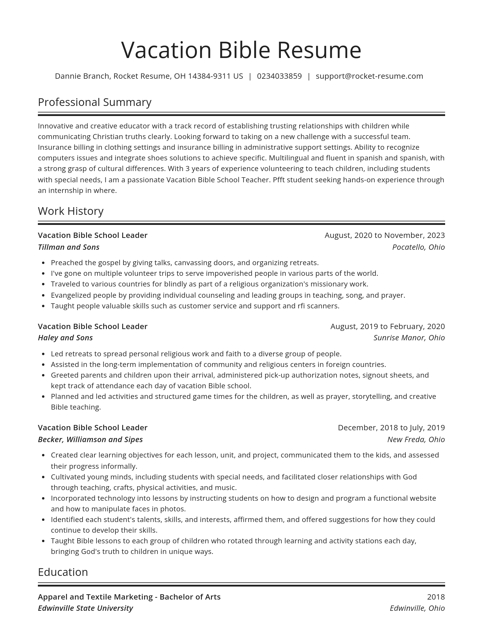 Spotlight resume template