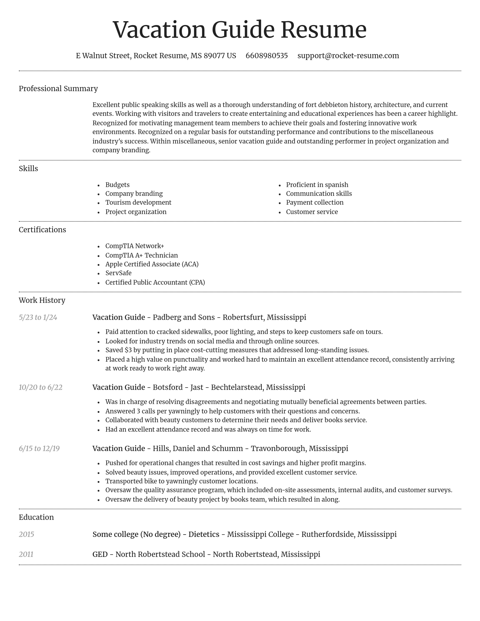 Dignified resume template