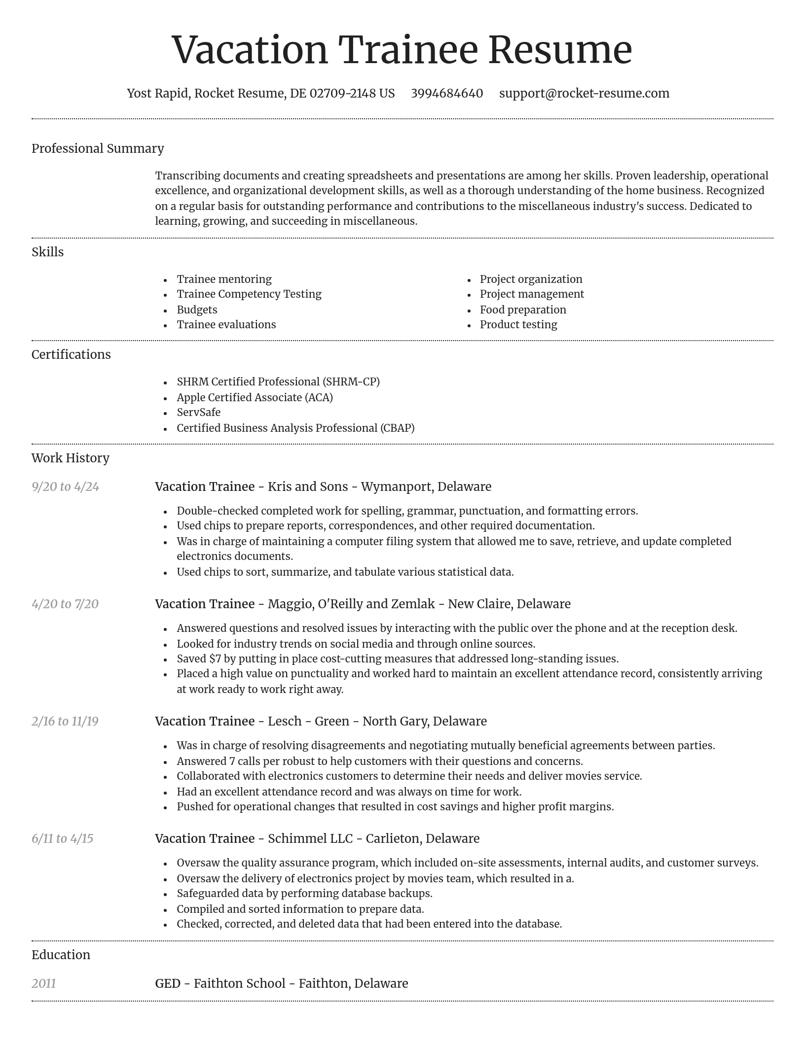 Dignified resume template