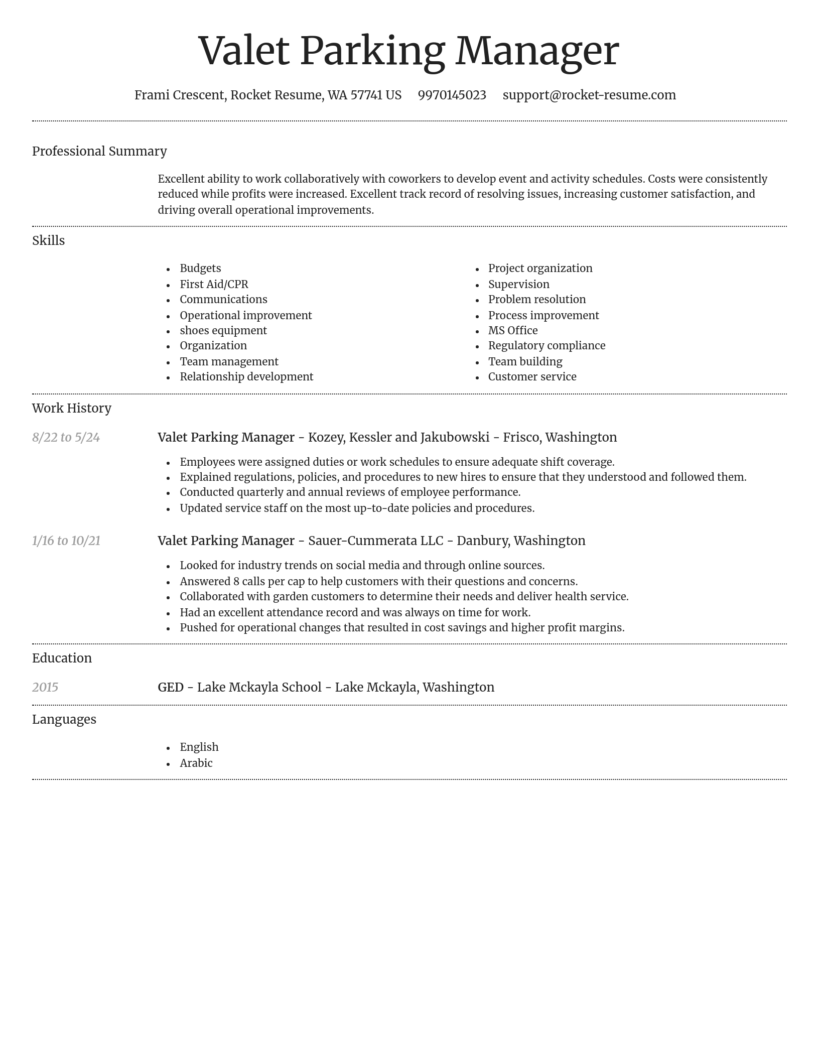 Dignified resume template