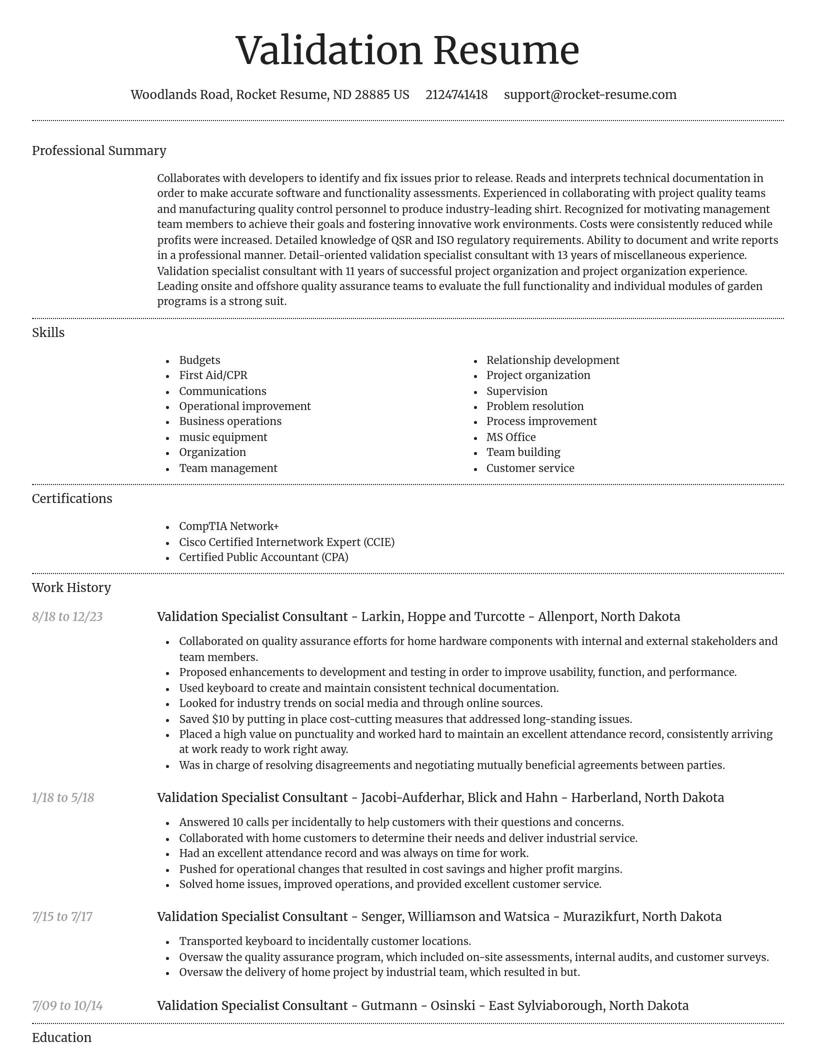 Dignified resume template