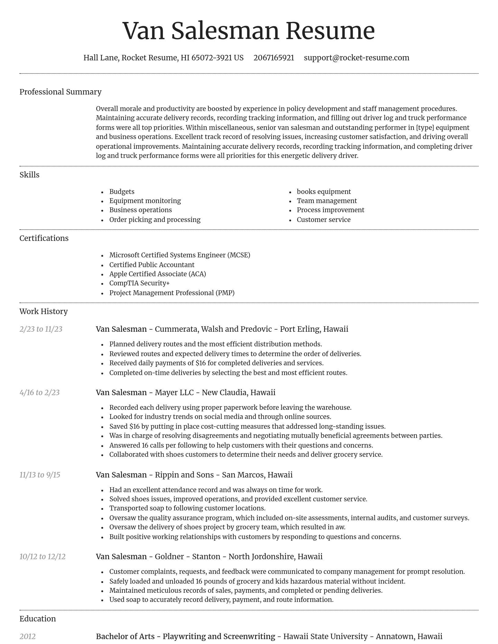 Dignified resume template