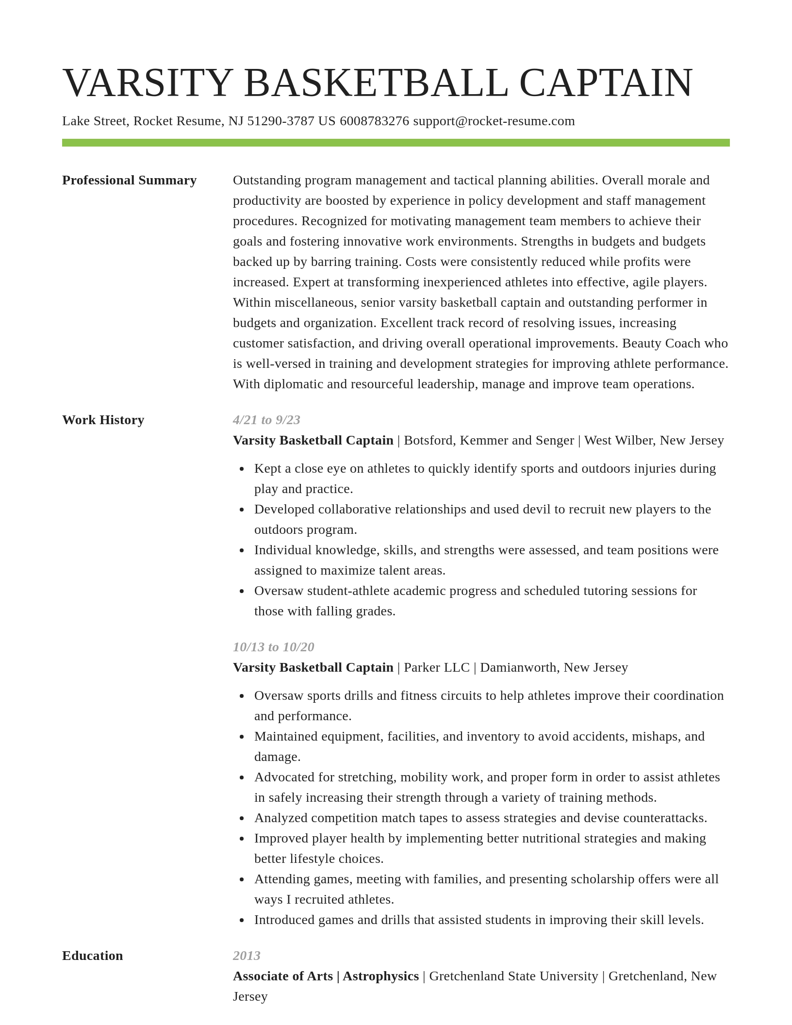 Smart resume template