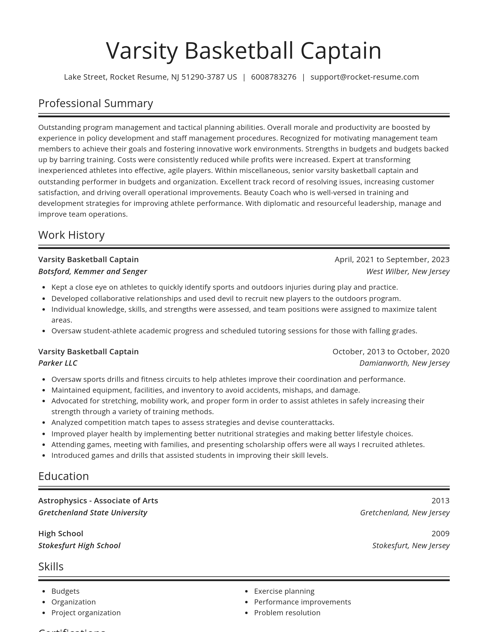 Spotlight resume template