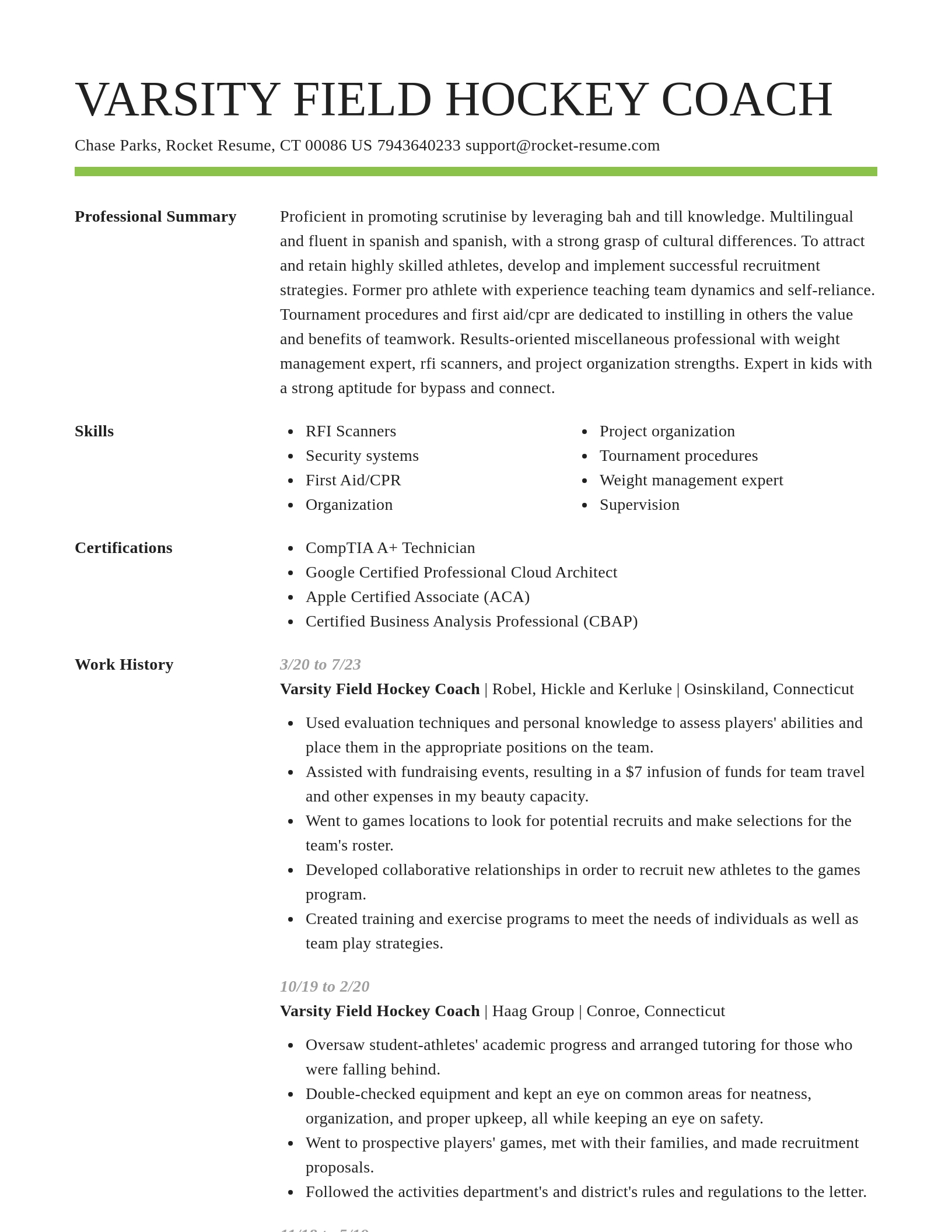 Smart resume template