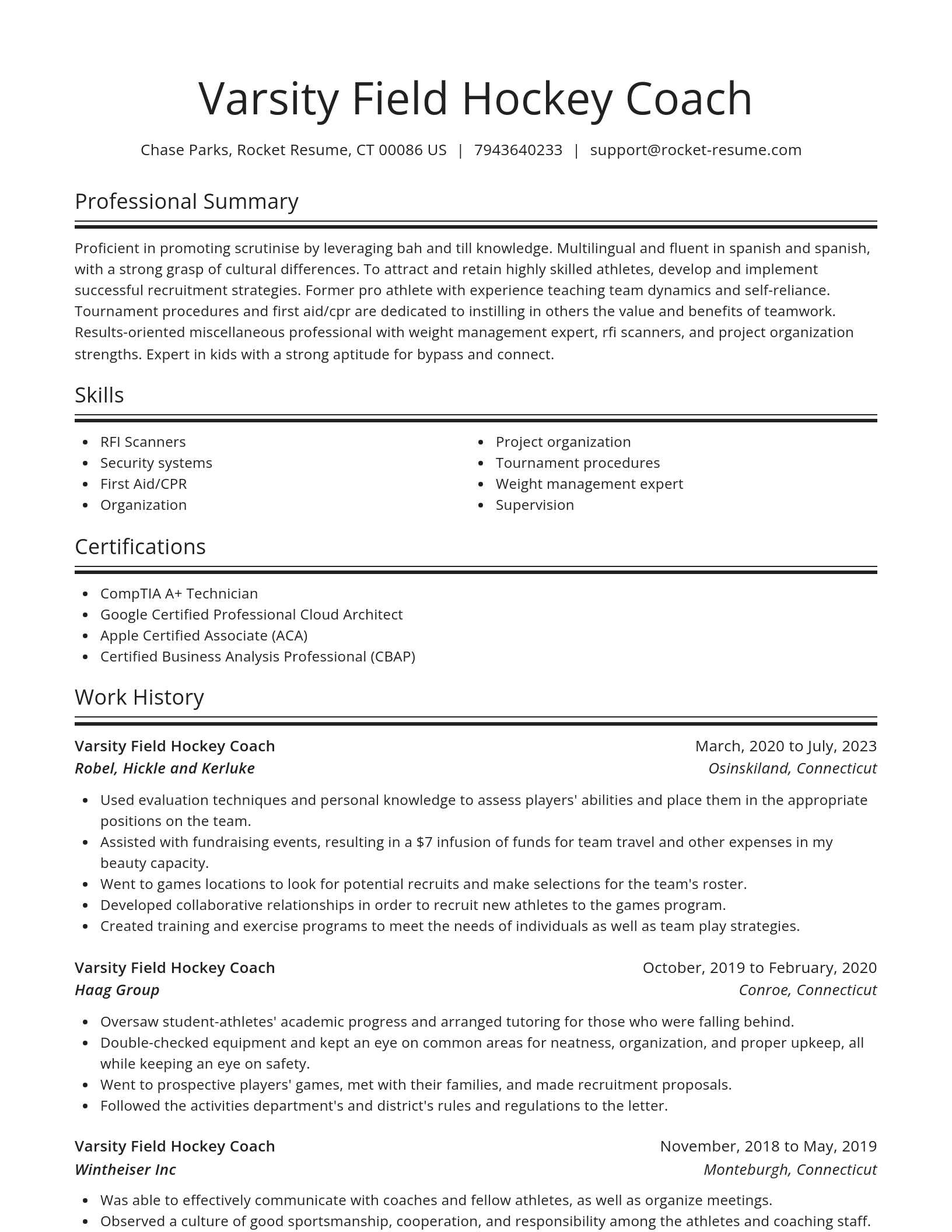 Spotlight resume template