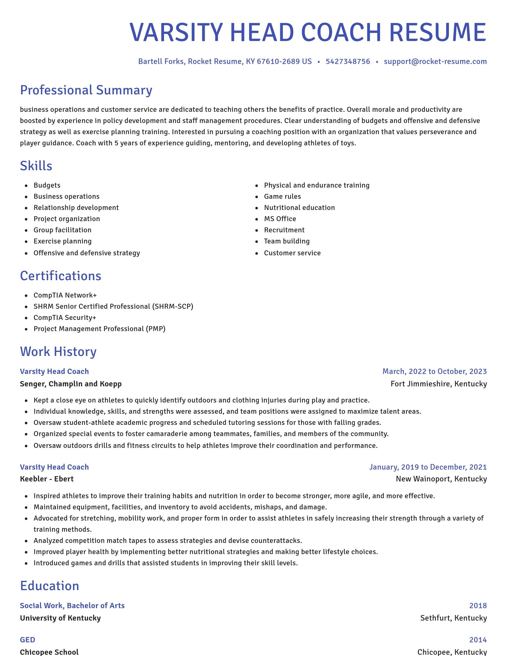 Novel resume template