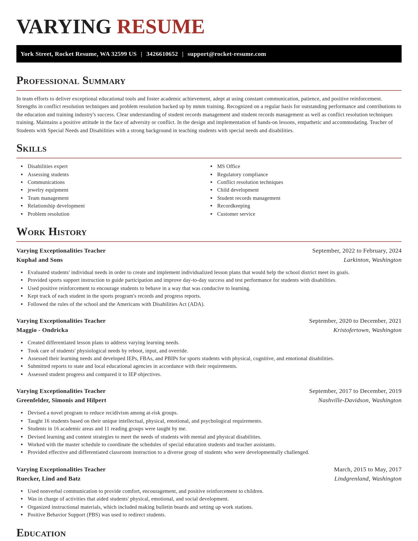 Exquisite resume template