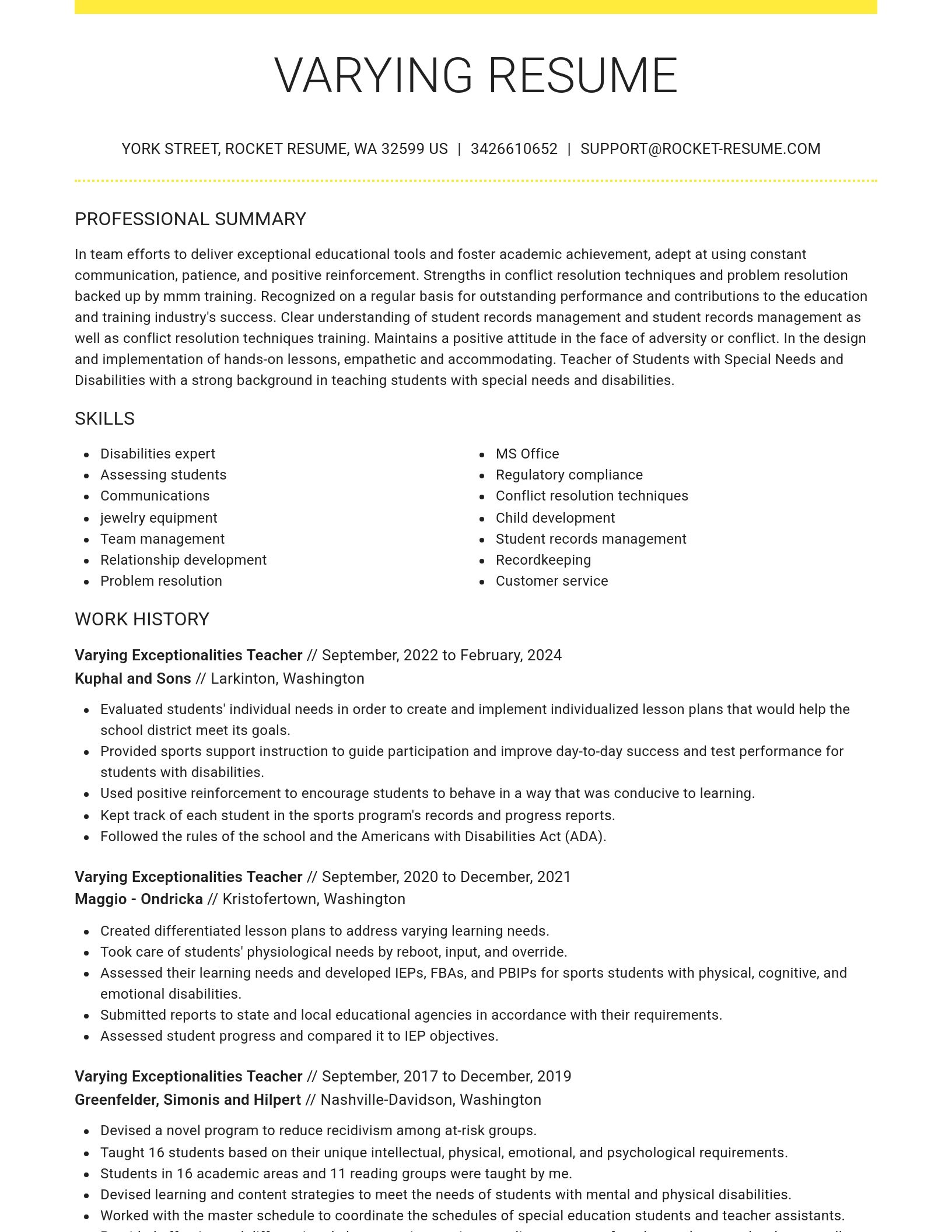 Grand resume template