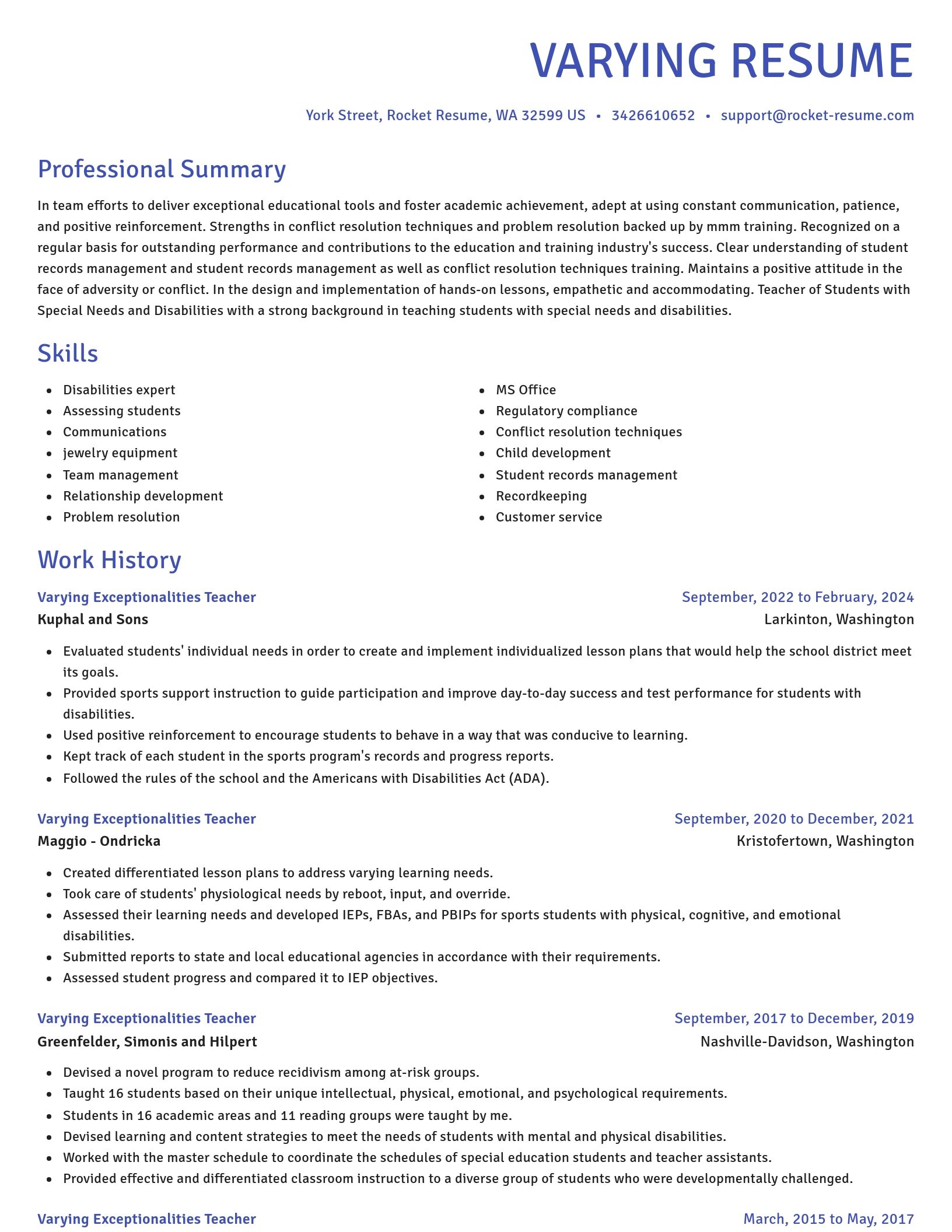 Novel resume template
