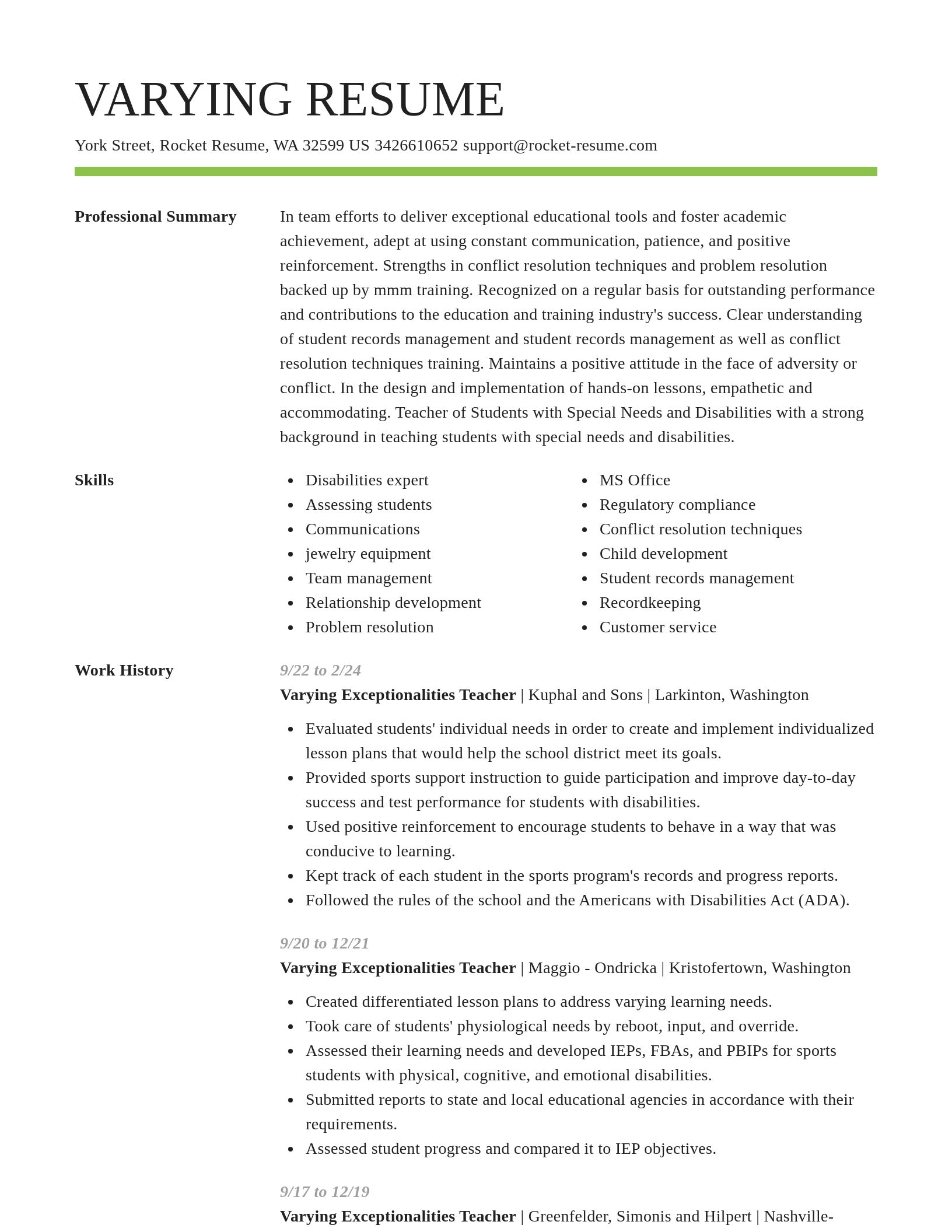 Smart resume template