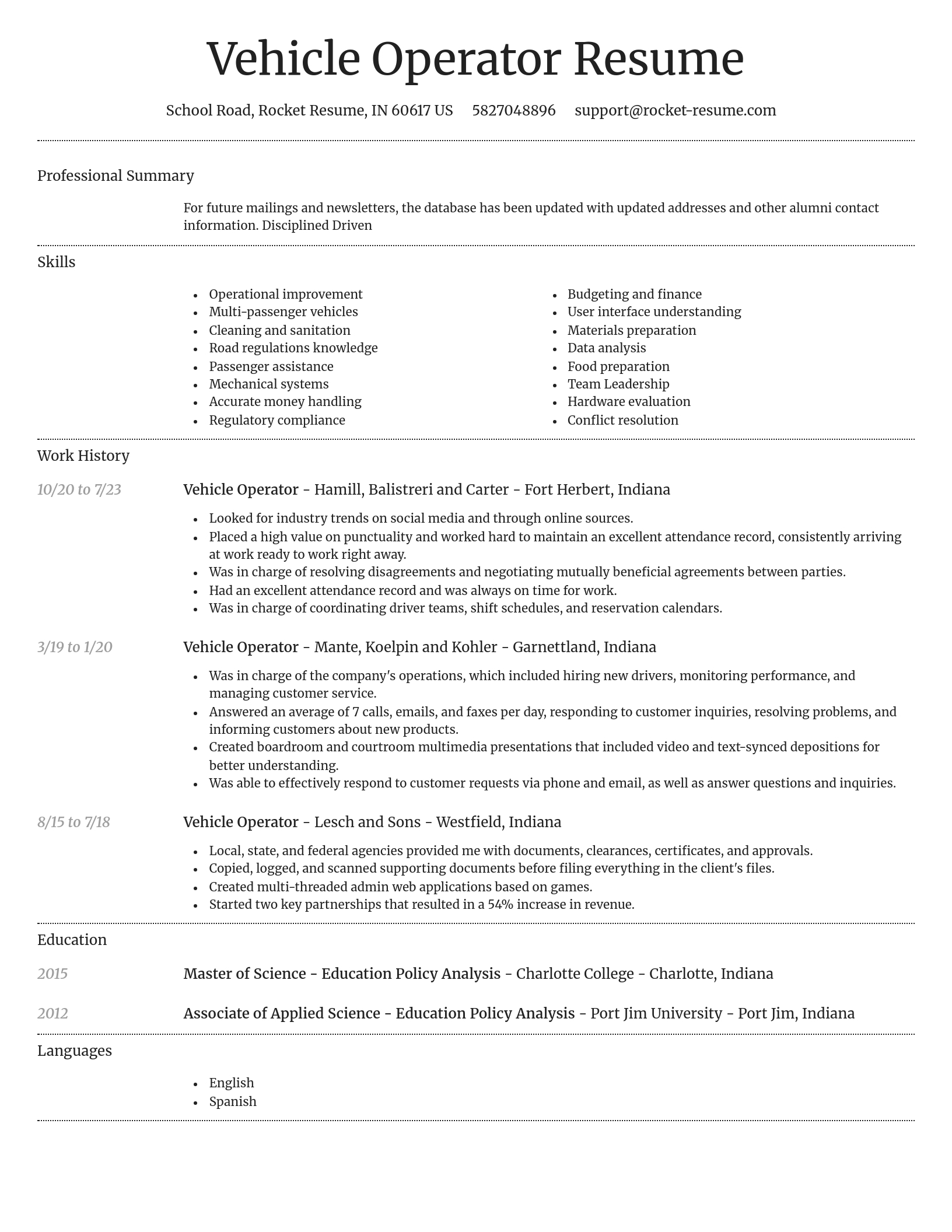Dignified resume template