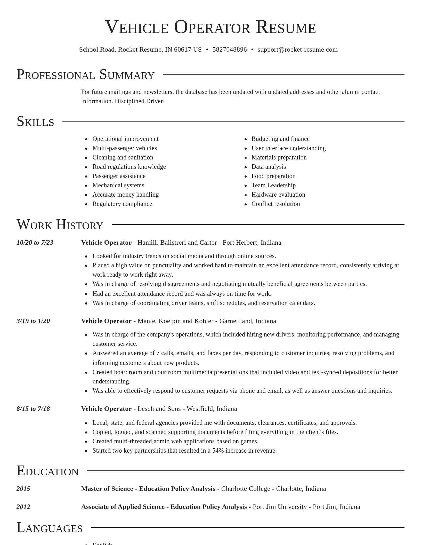 Director resume template