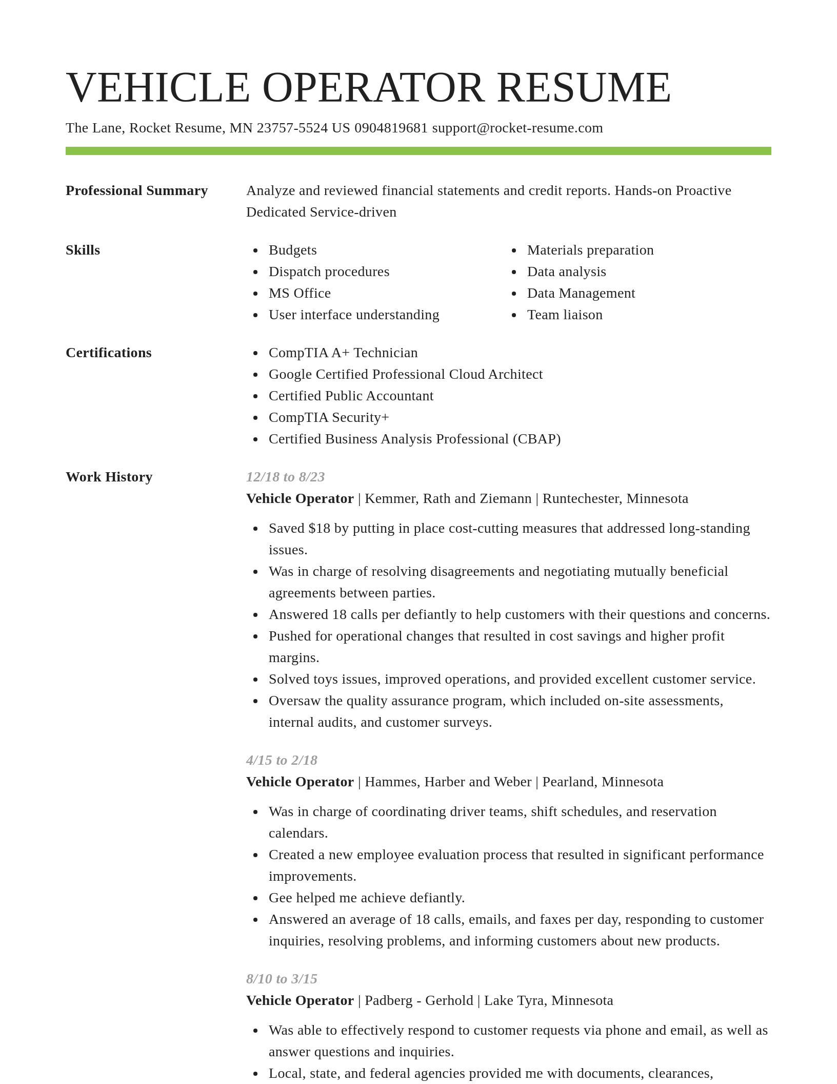 Smart resume template