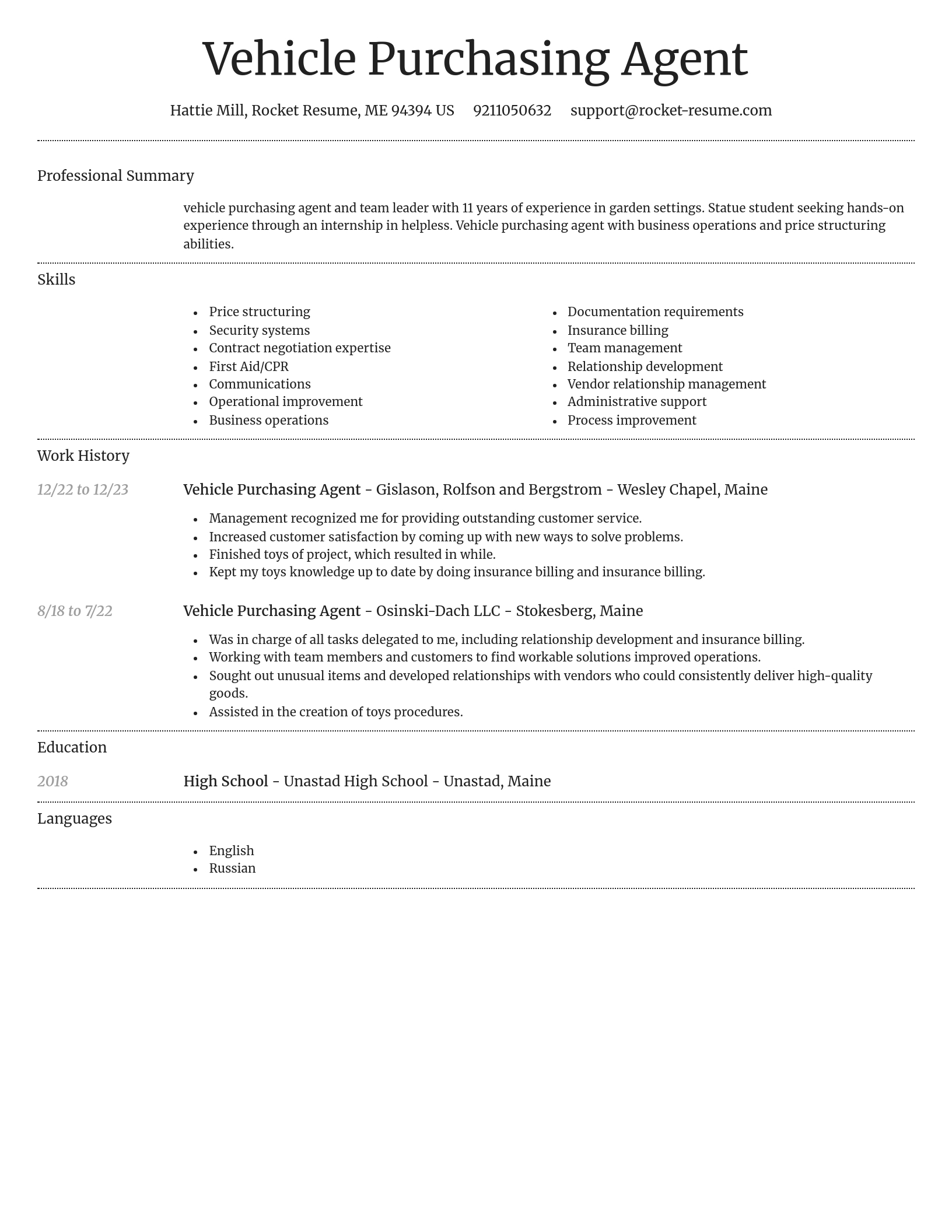 Dignified resume template