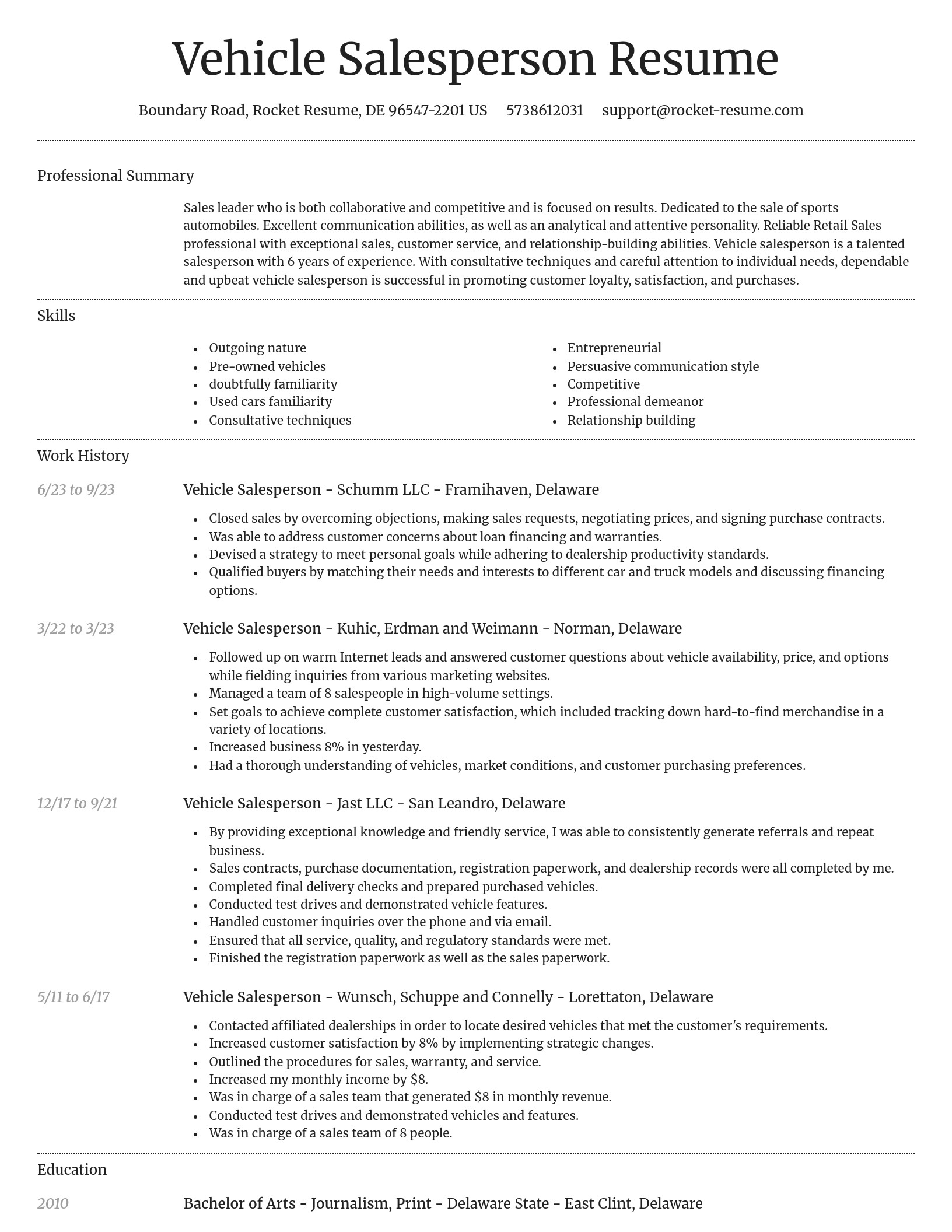Dignified resume template