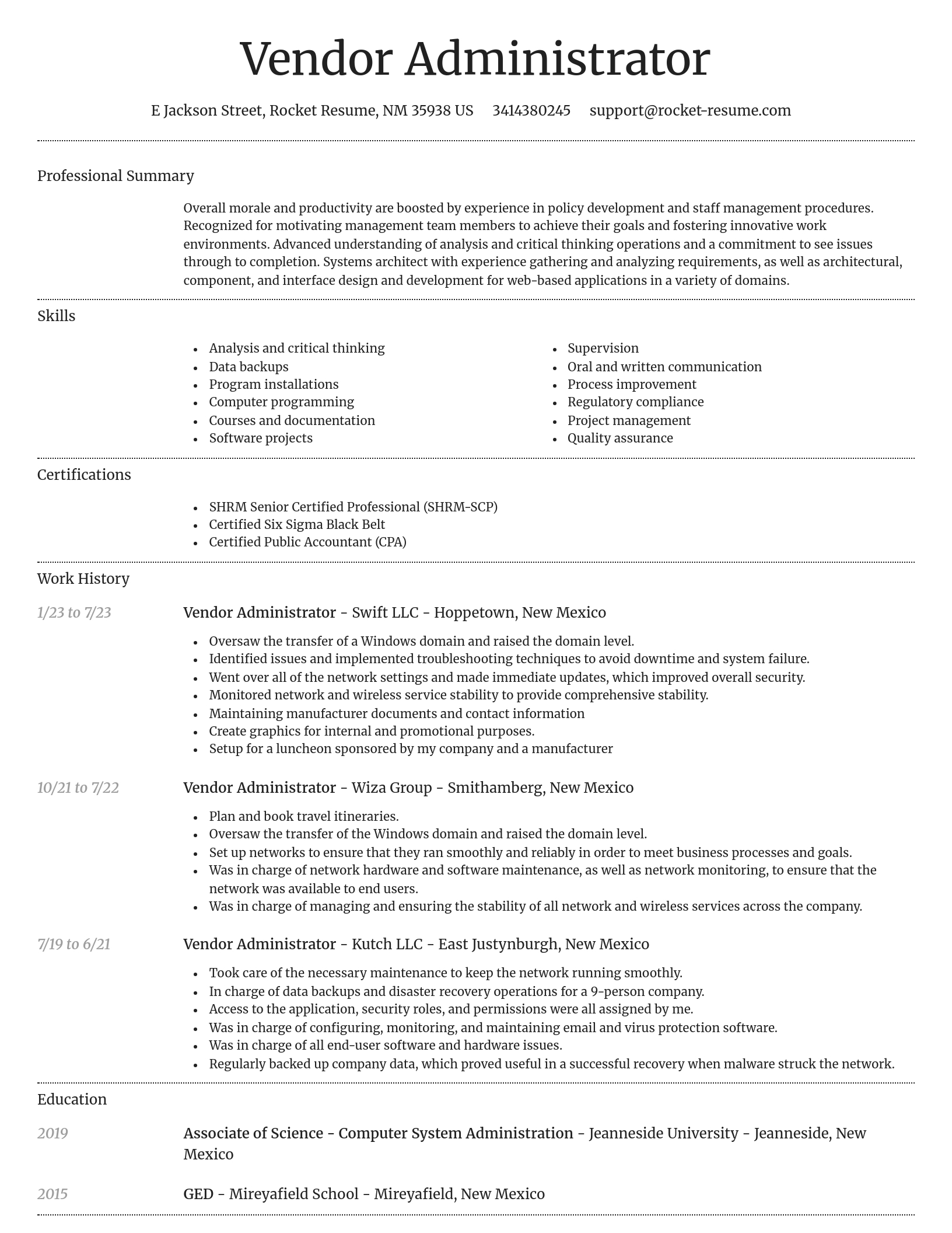 Dignified resume template
