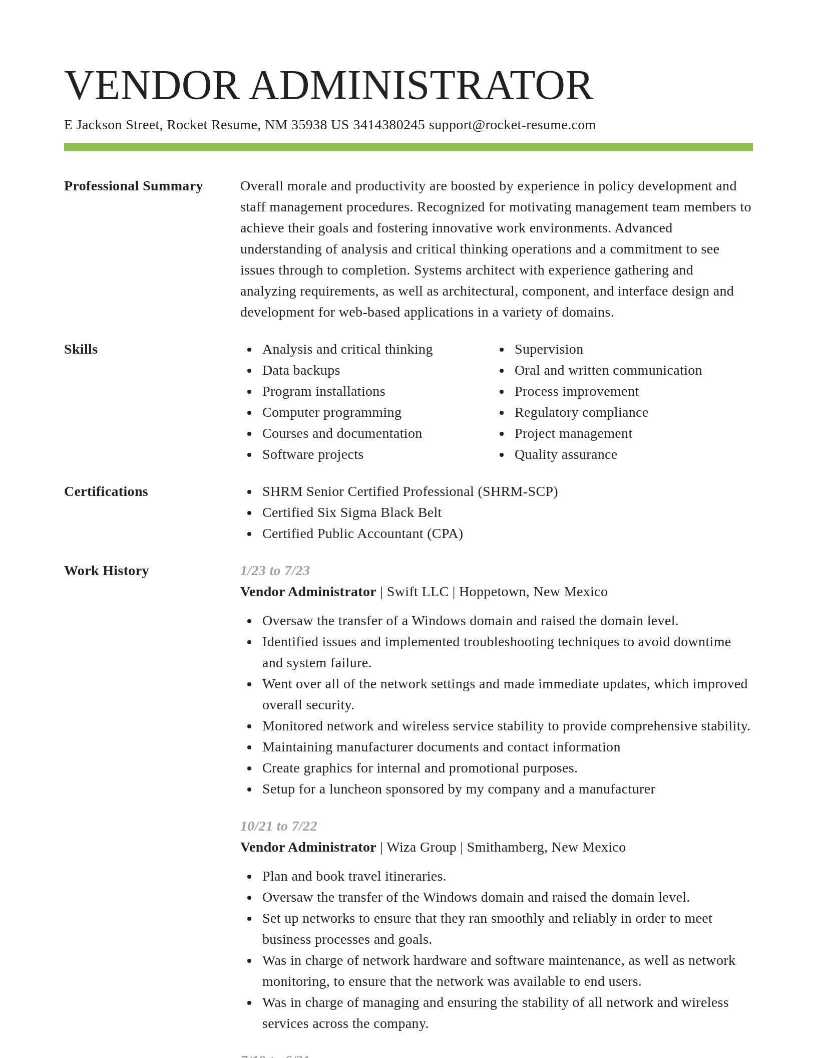 Smart resume template