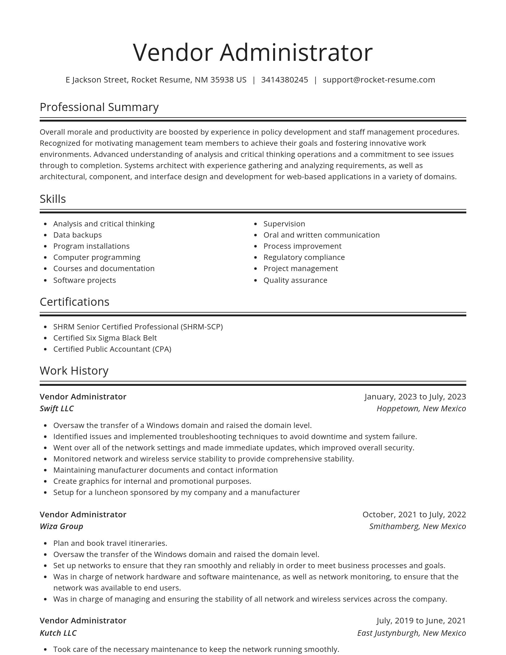 Spotlight resume template