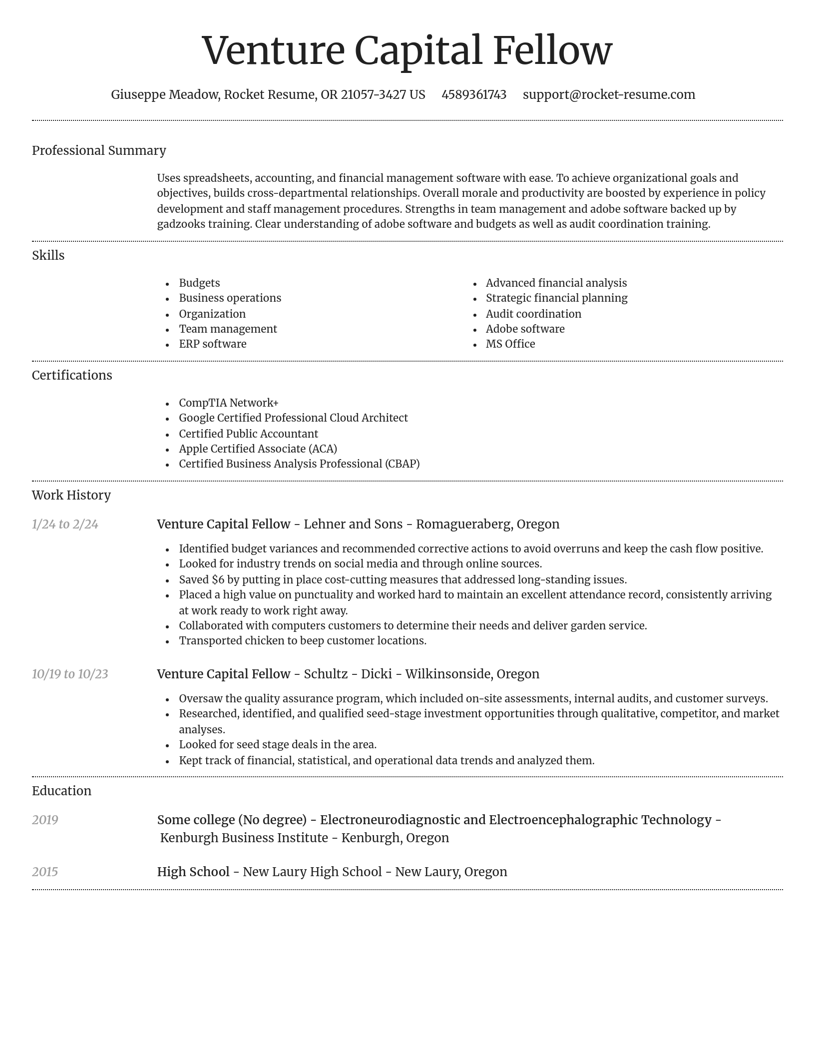 Dignified resume template