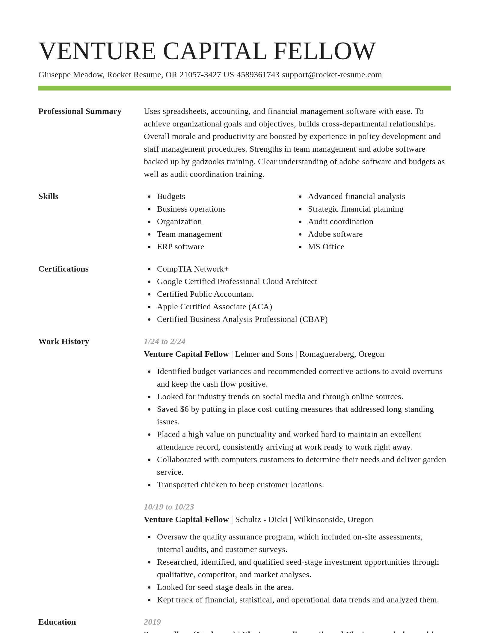 Smart resume template