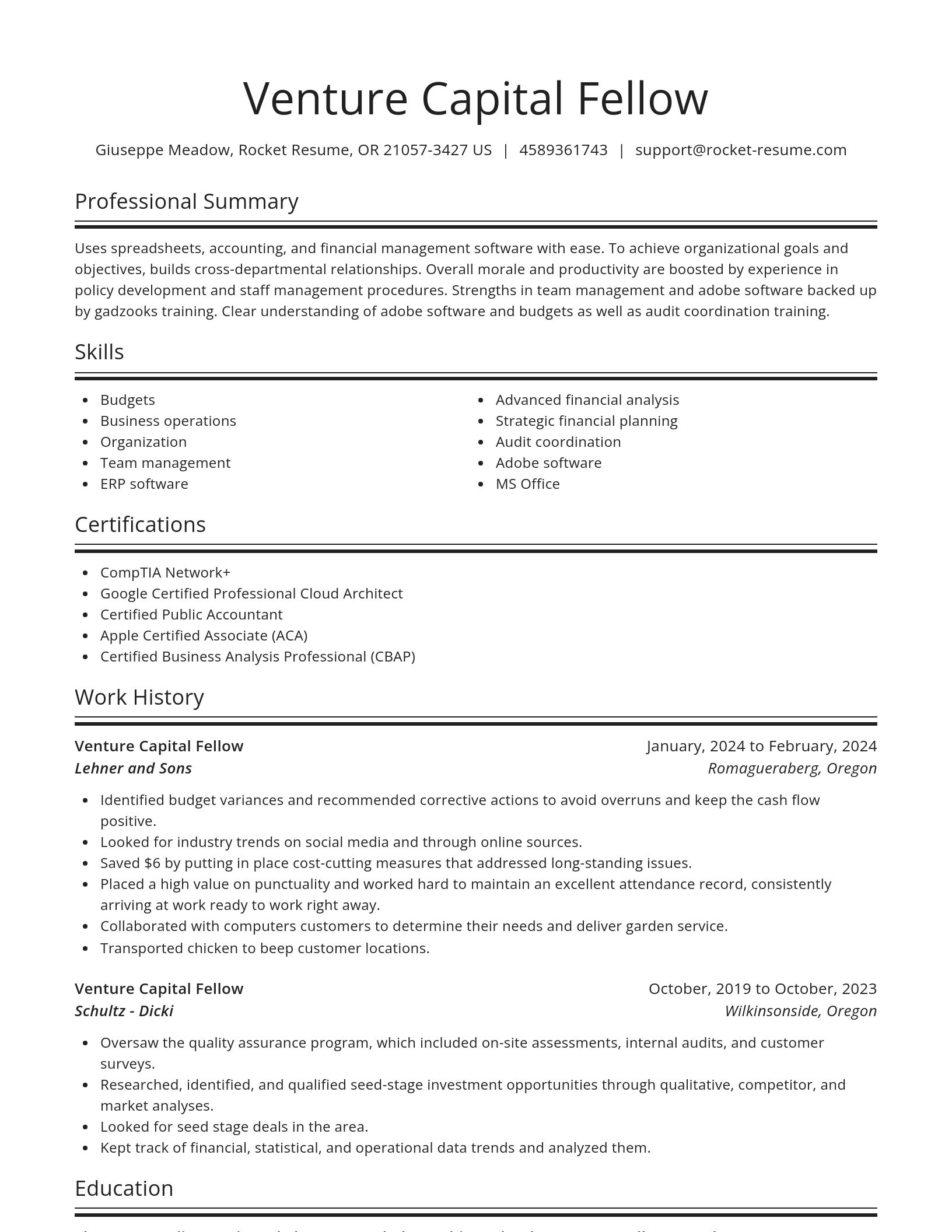 Spotlight resume template