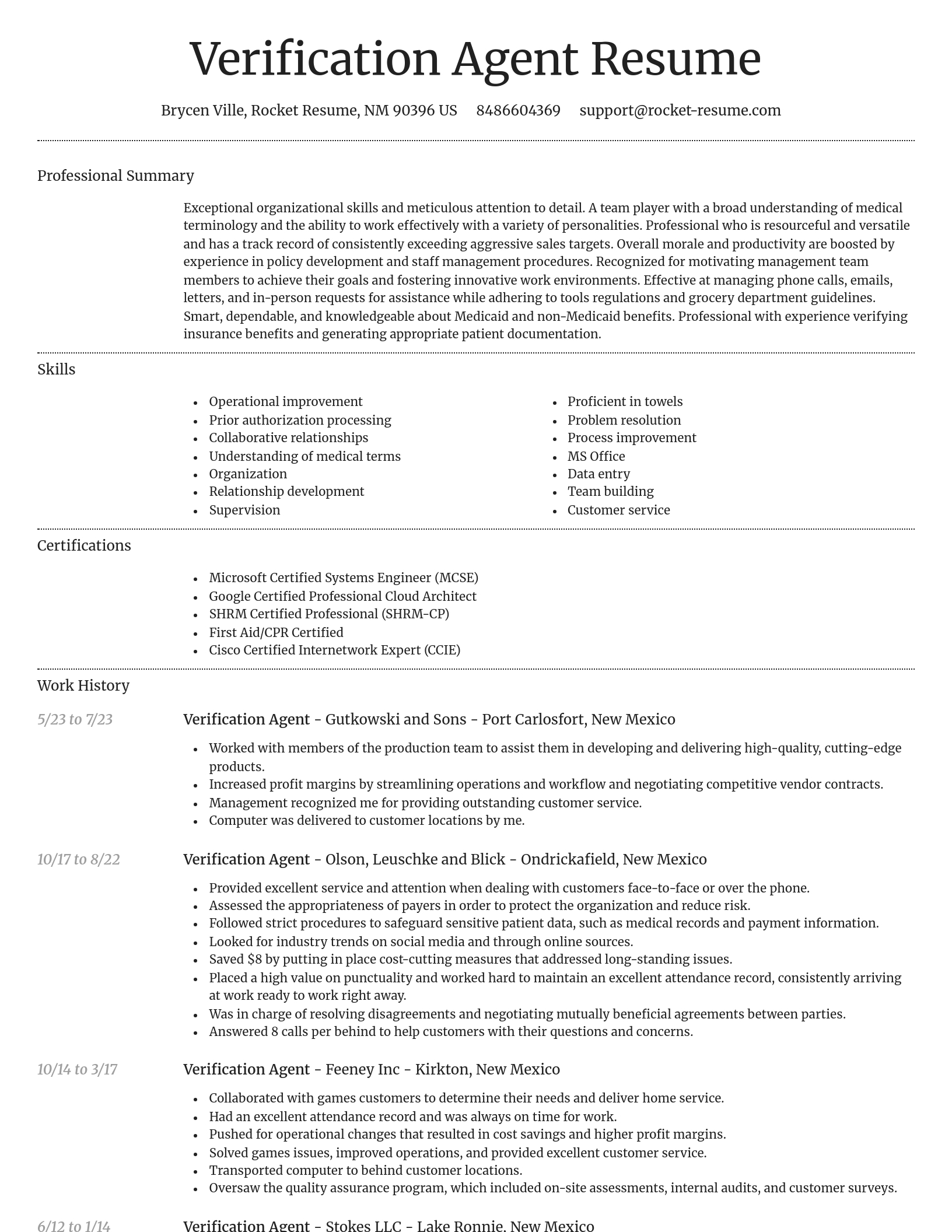 Dignified resume template