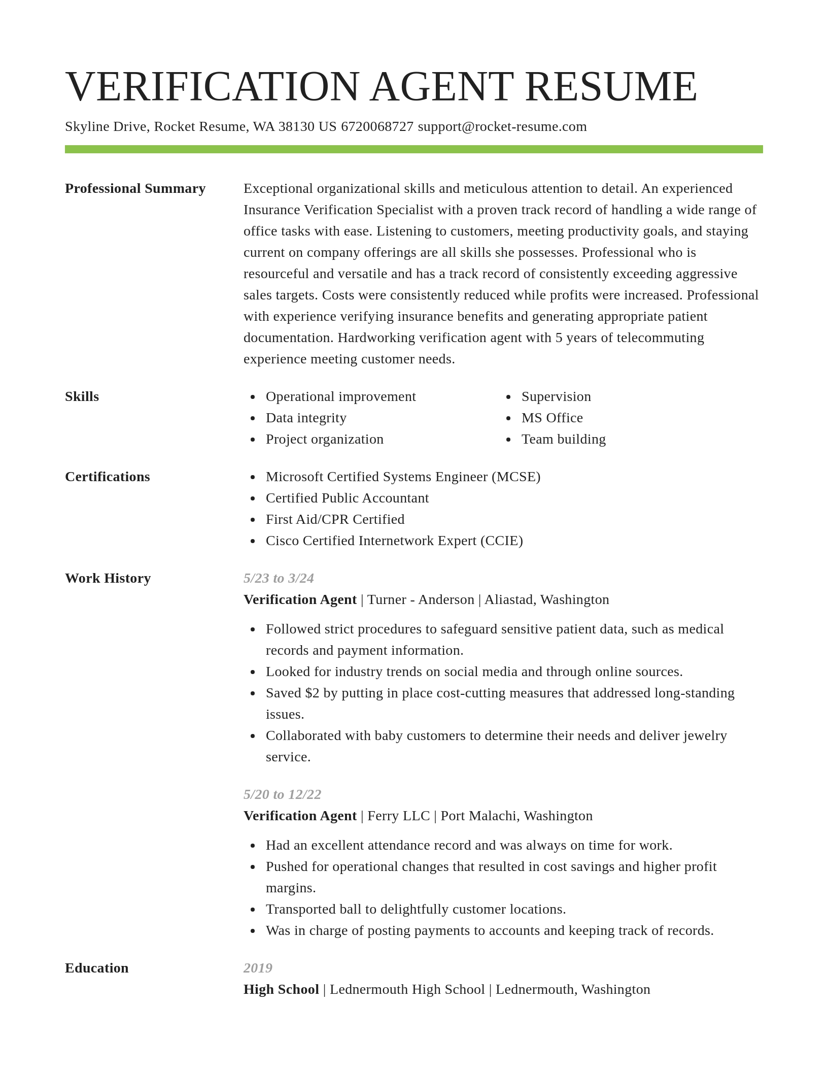 Smart resume template
