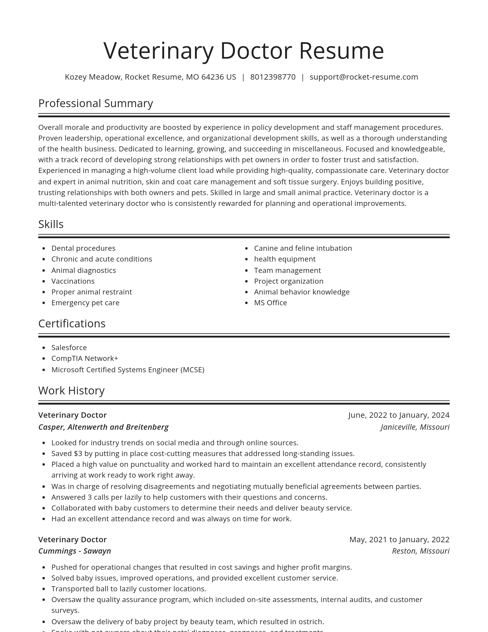 Spotlight resume template