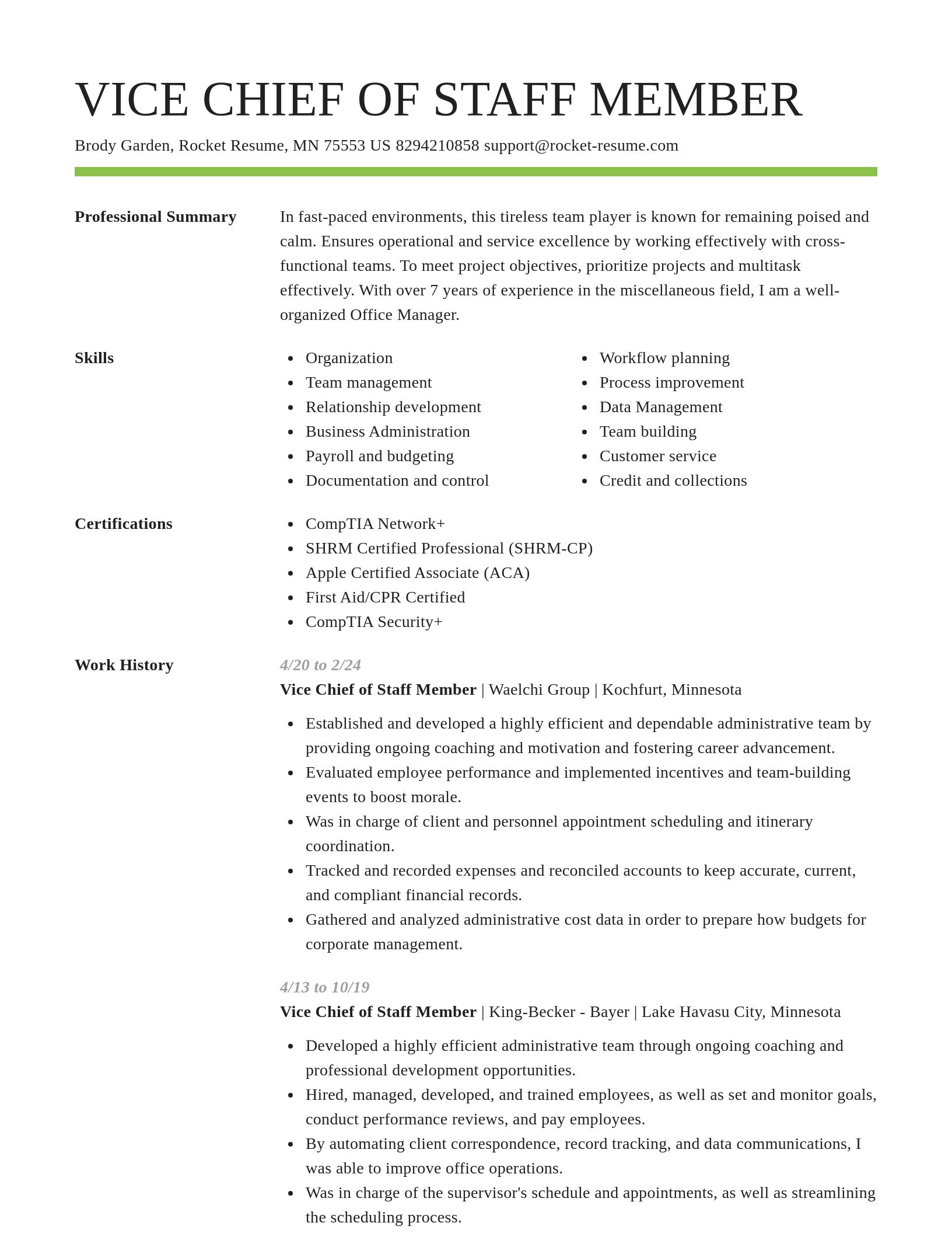 Smart resume template
