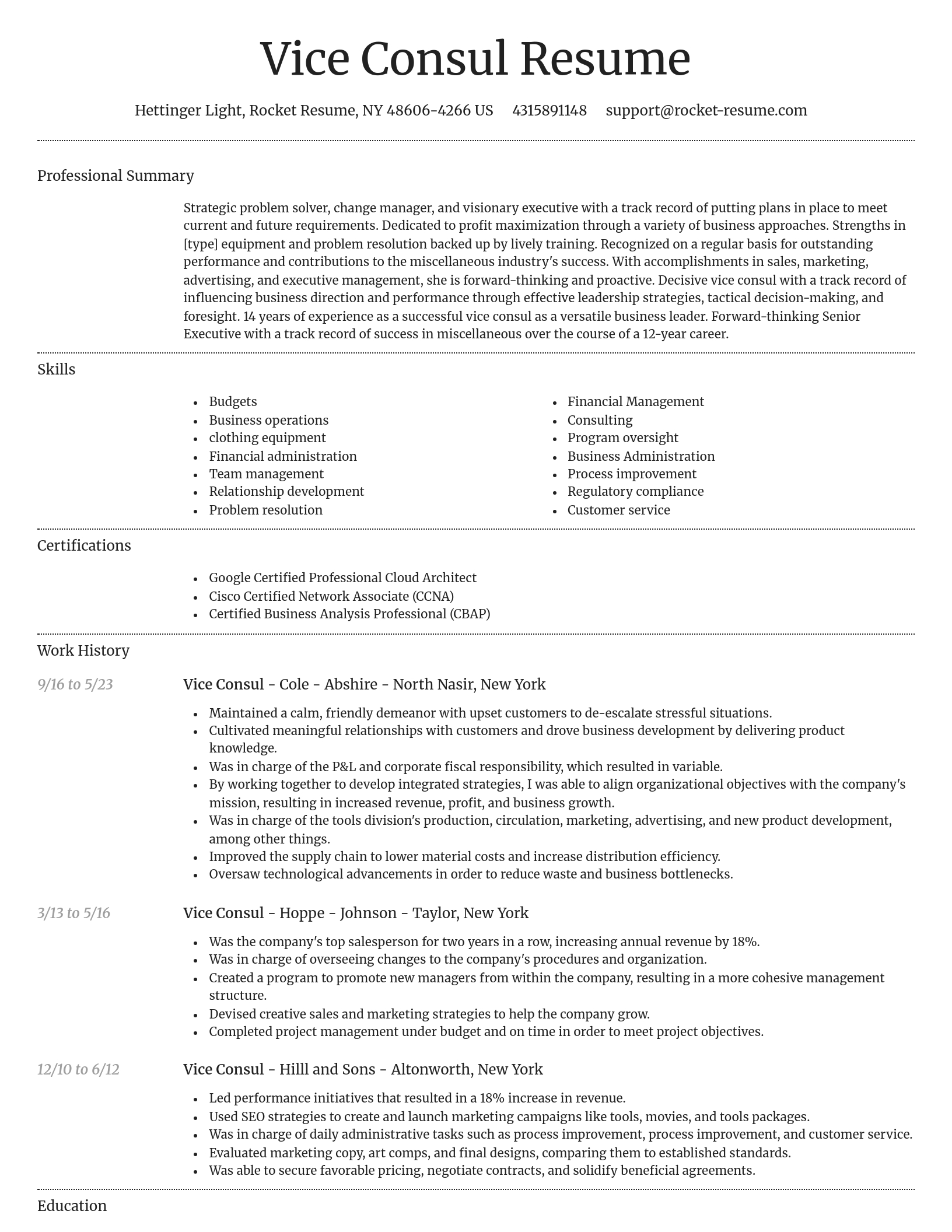 Dignified resume template
