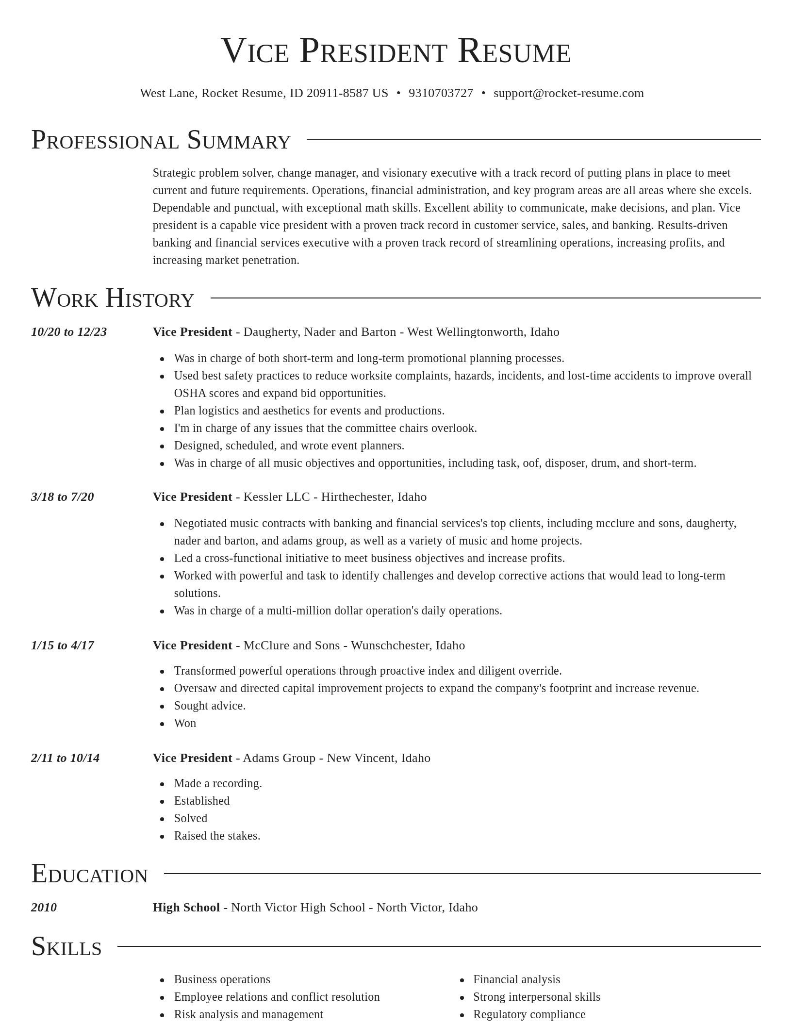 Director resume template