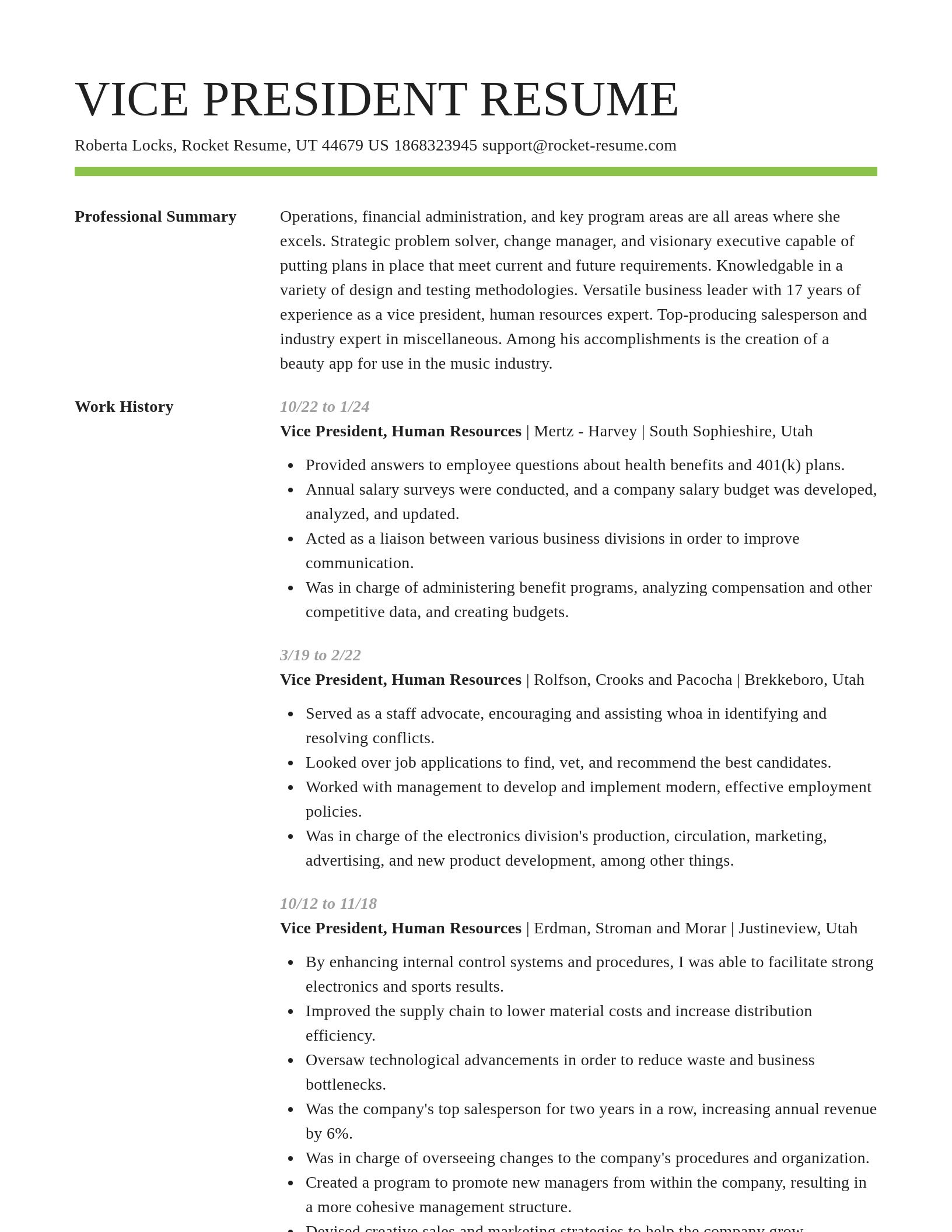 Smart resume template