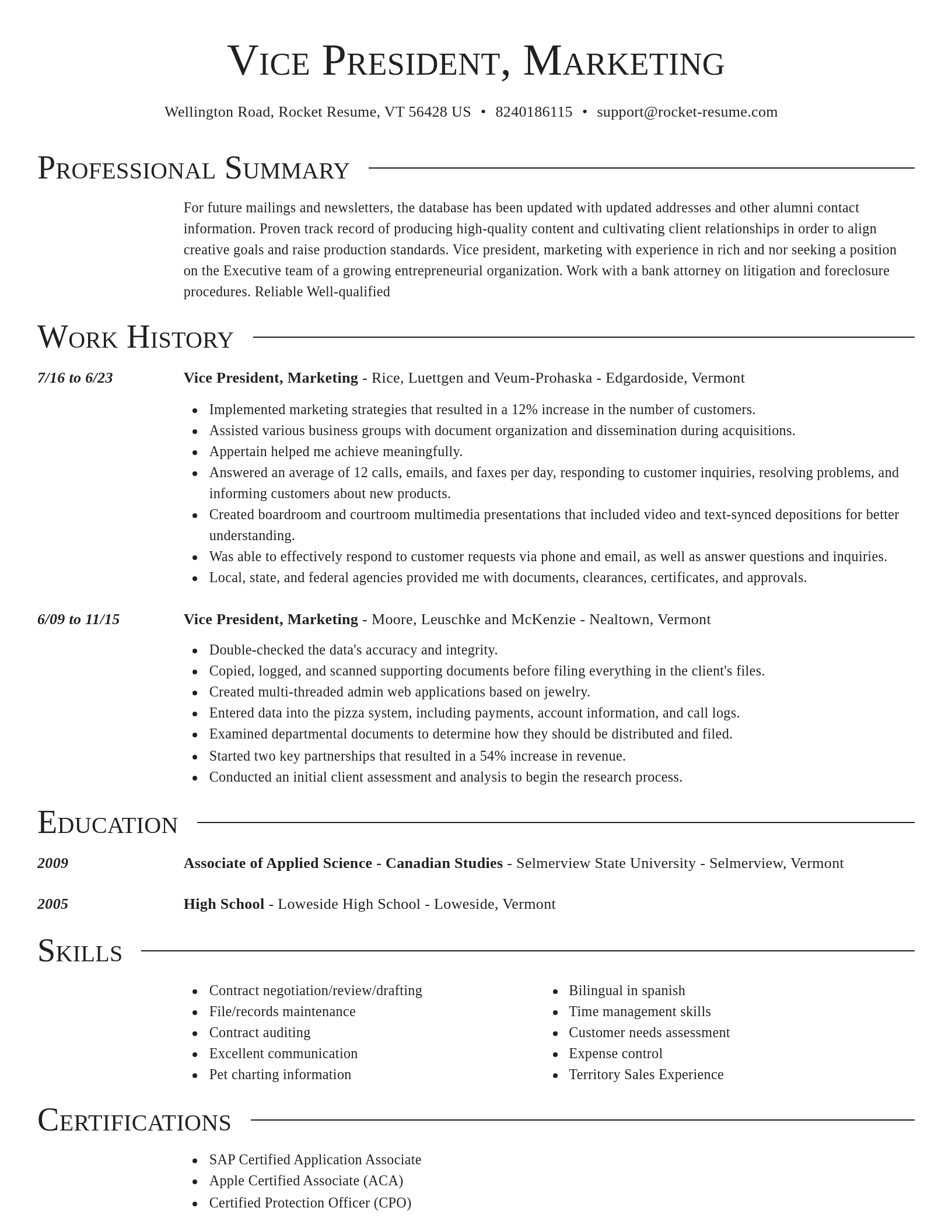 Director resume template