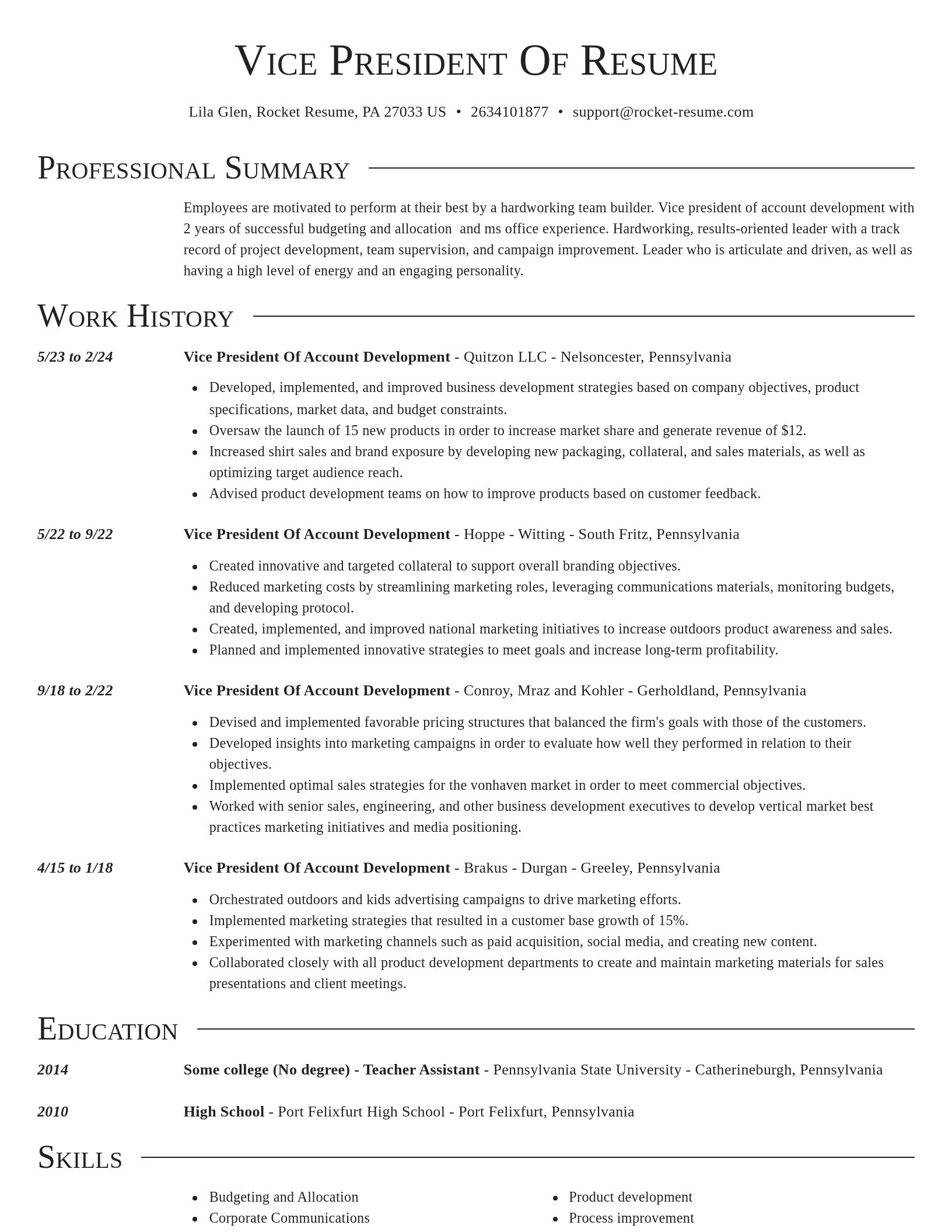 Director resume template