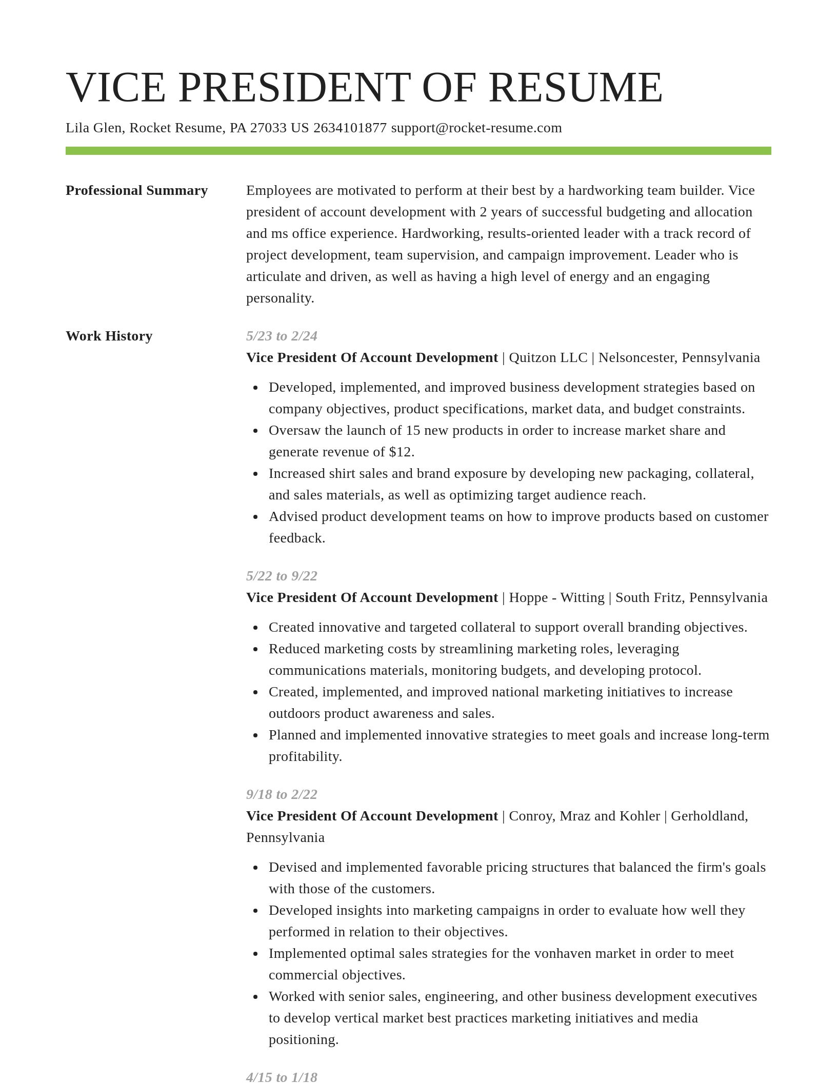 Smart resume template