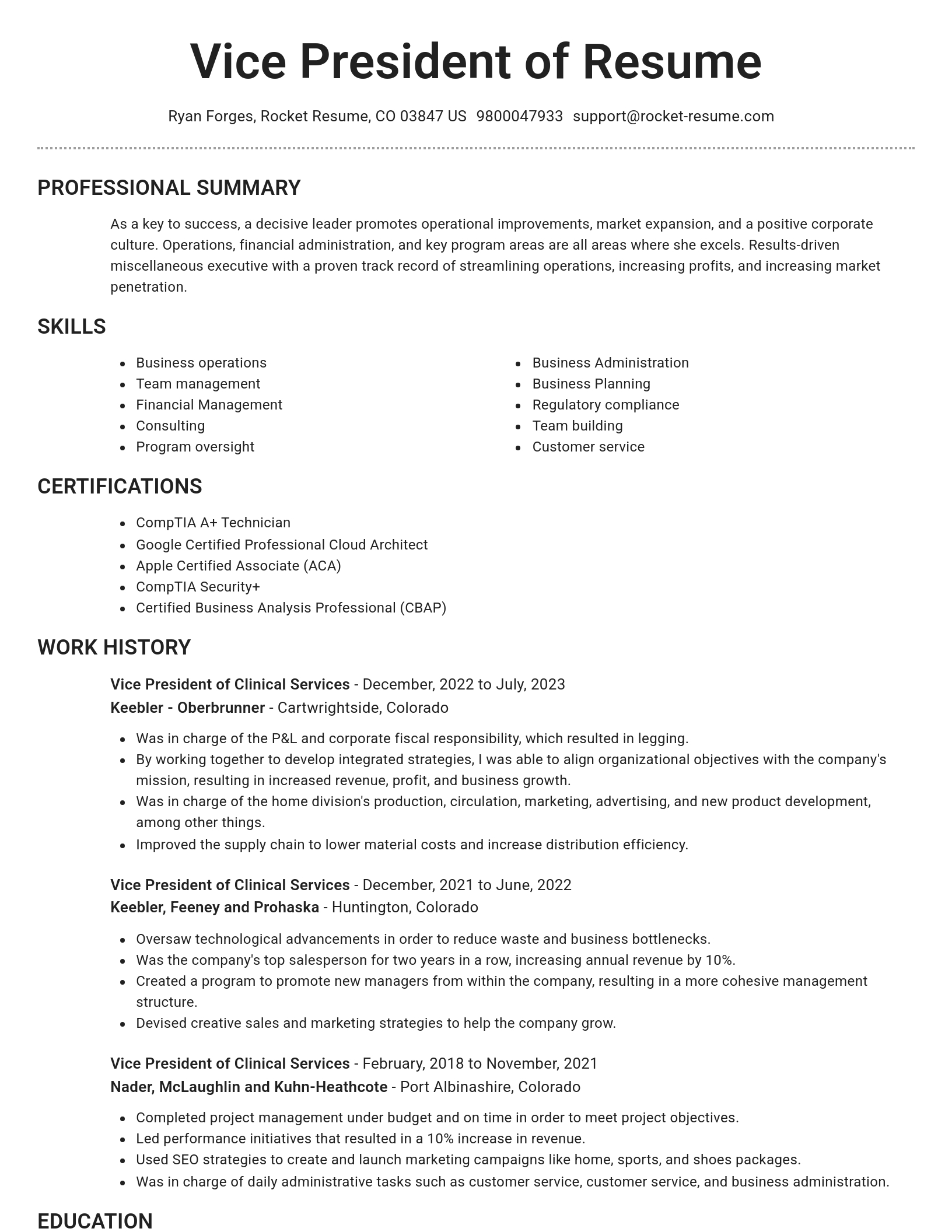 Brilliant resume template