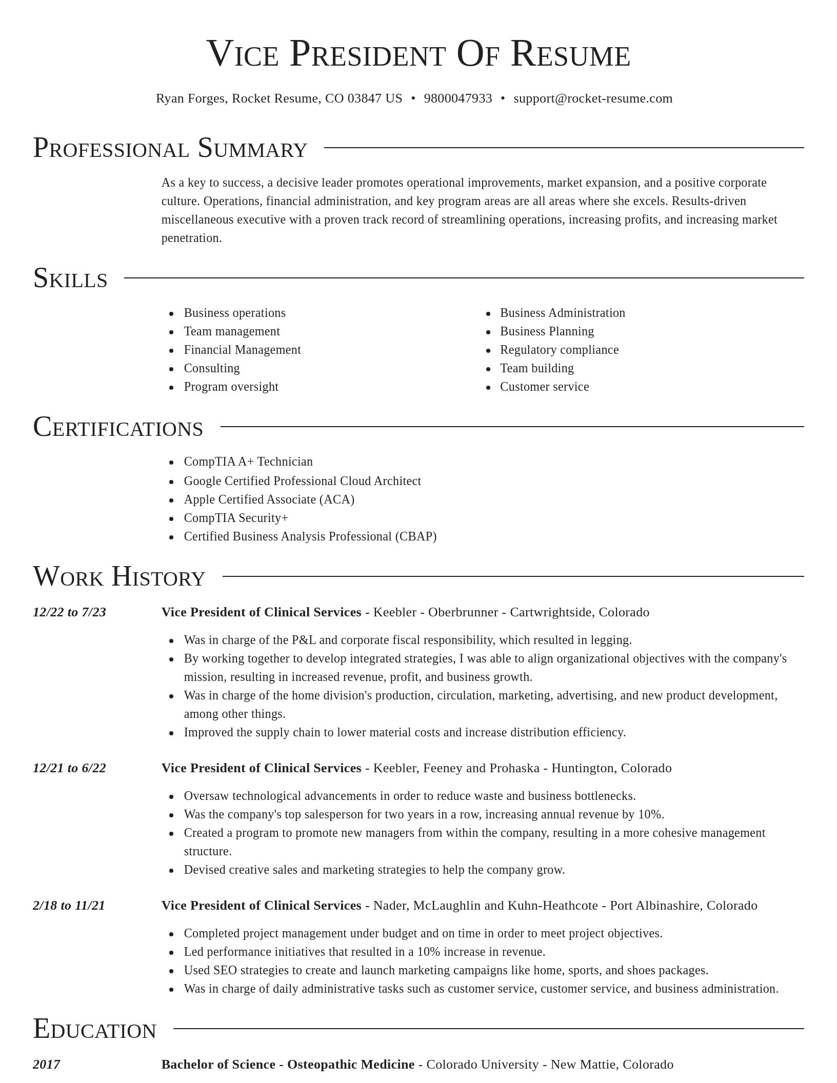 Director resume template